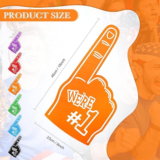 18 Inch Number 1 Finger Color Cheerleading Foam Hand