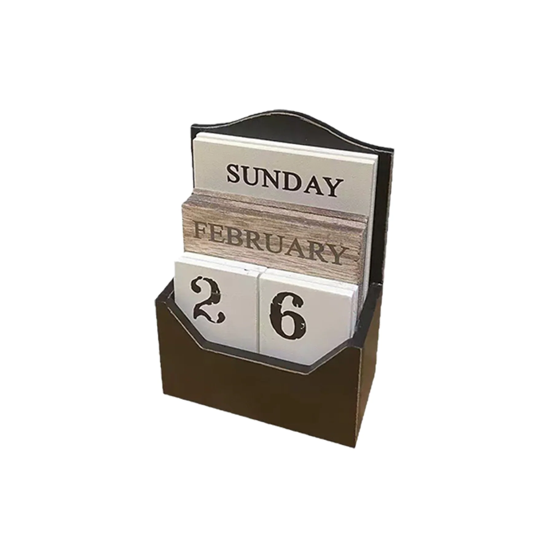 Wooden Perpetual Calendar Desktop Ornament