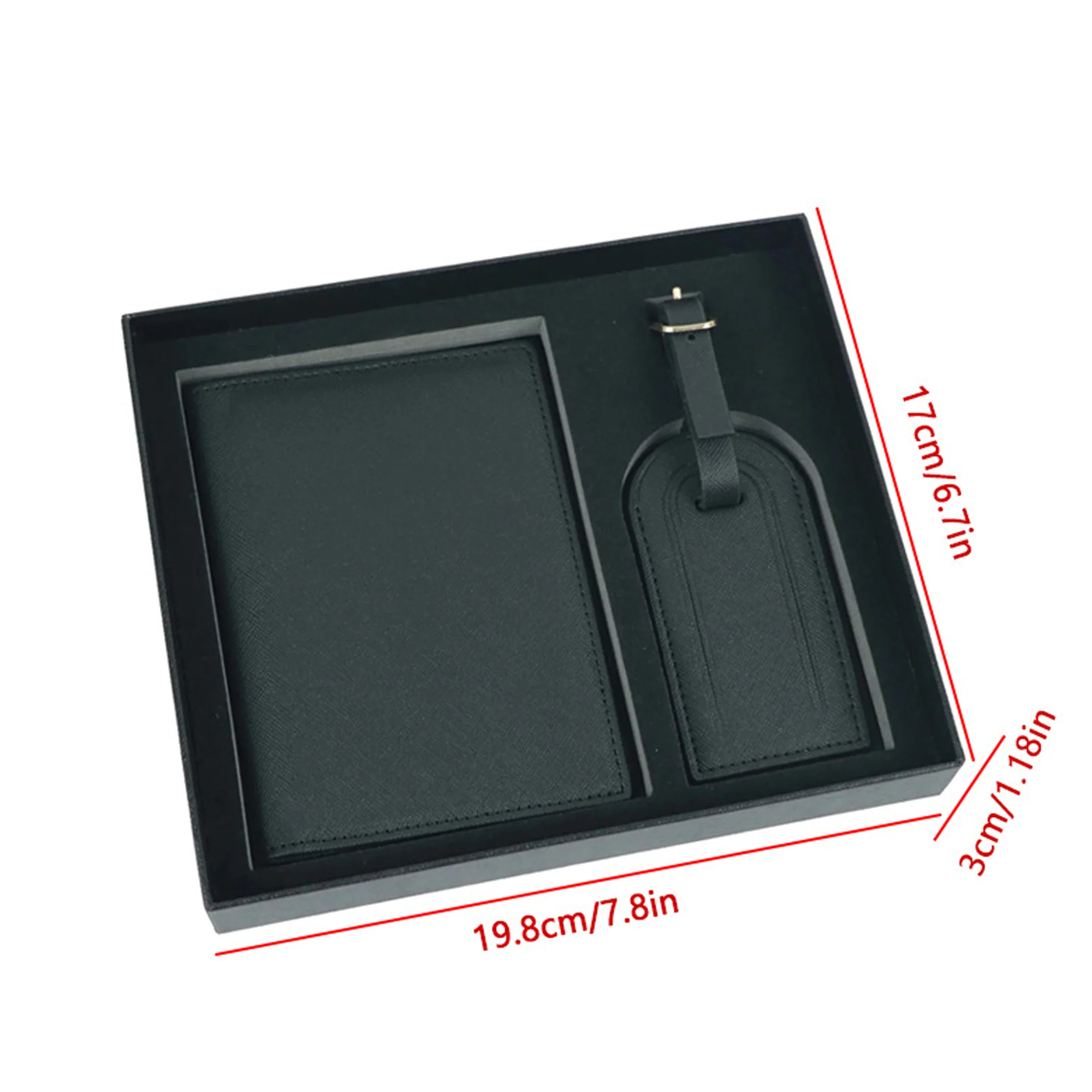 Personalized Leather Passport Holder Luggage Tag Set