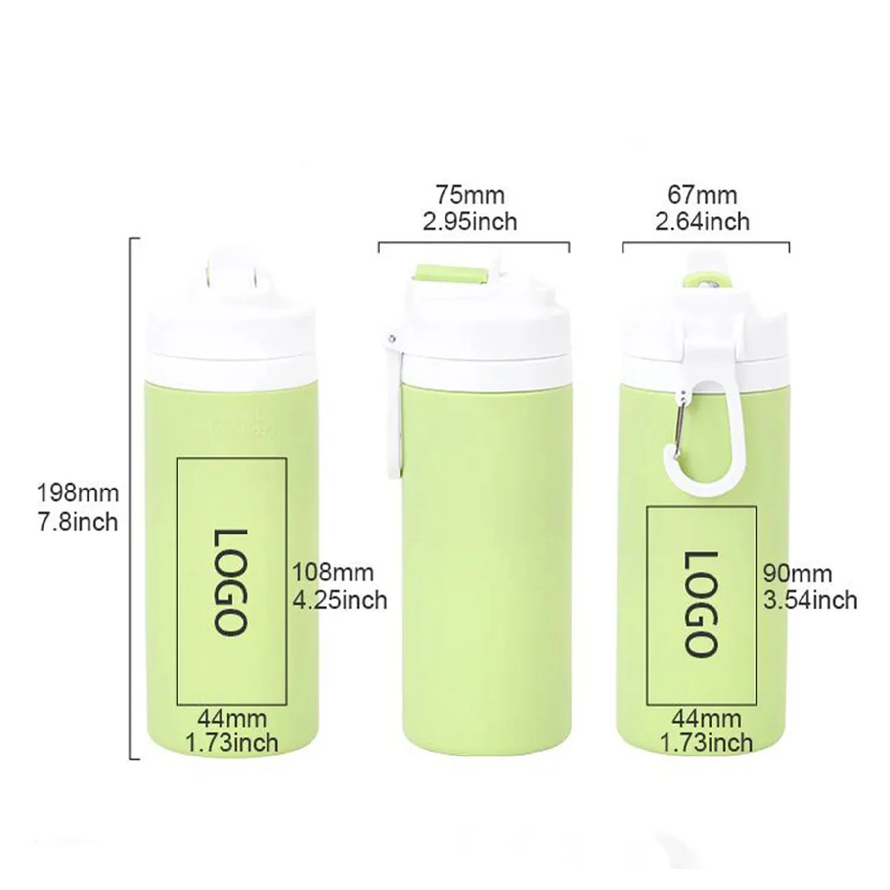 Silicone Water Bottle With Straw