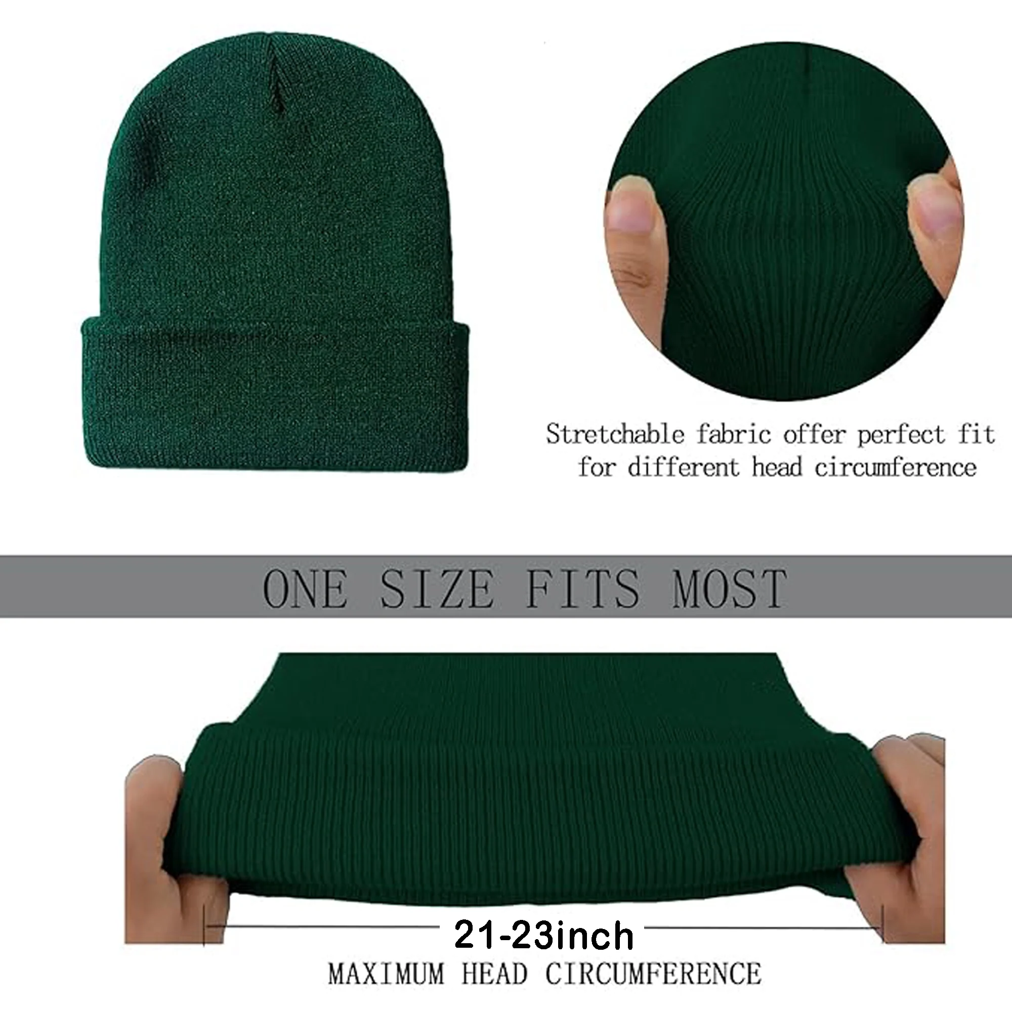 Soft Slouchy Winter Knitted Cuffed Beanie