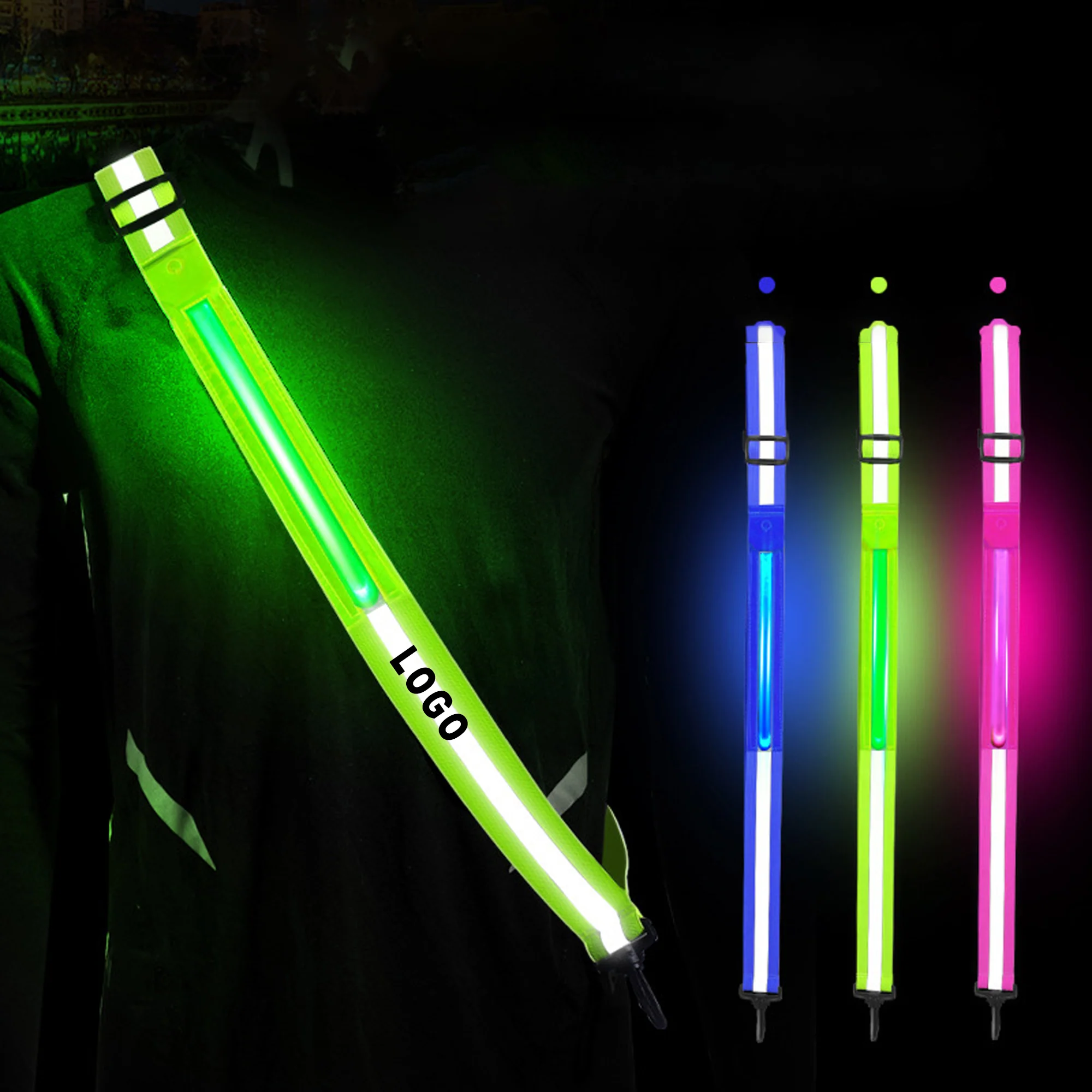 High Visibility Reflective Sash For Walking At Night