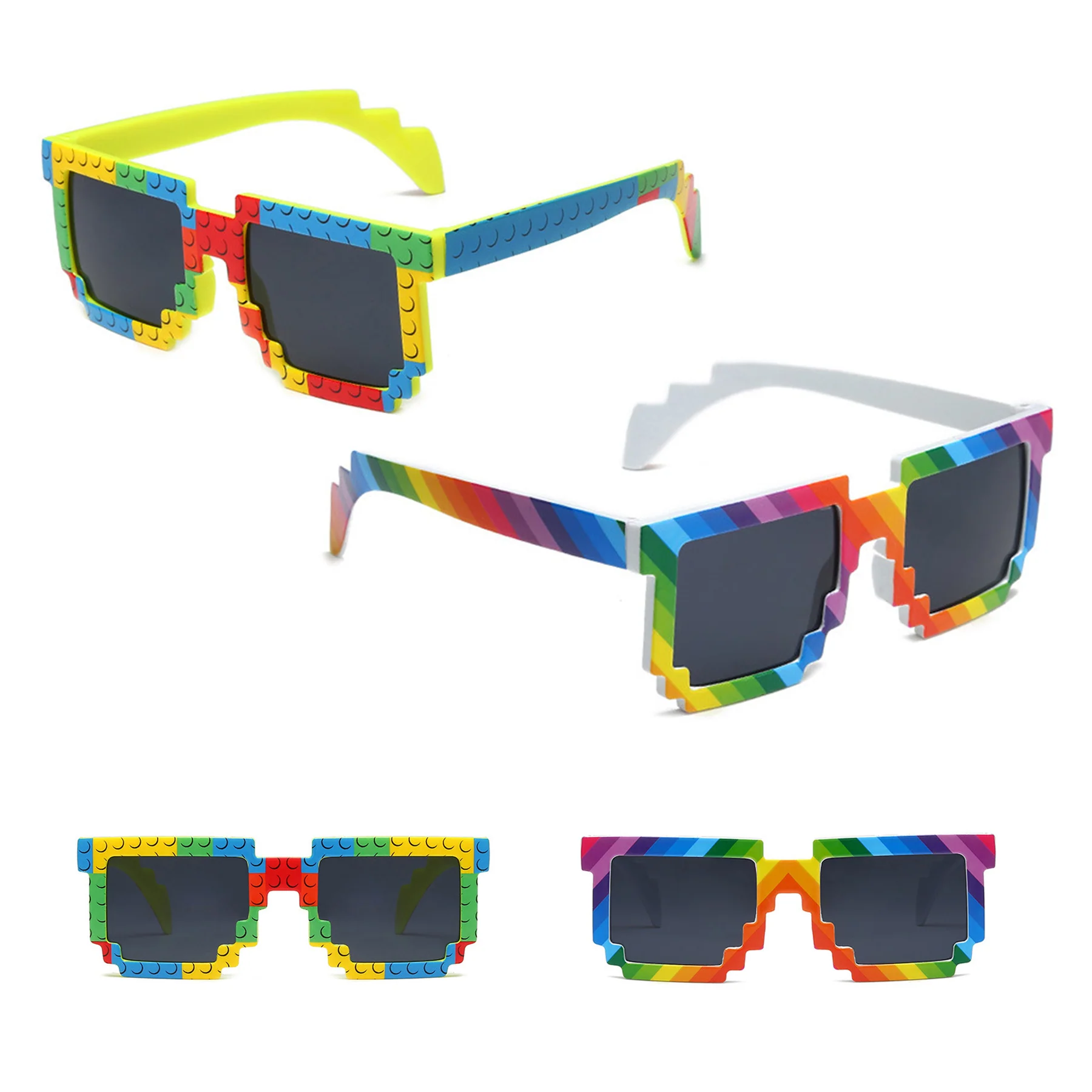 Rainbow Mosaic Block Sunglasses
