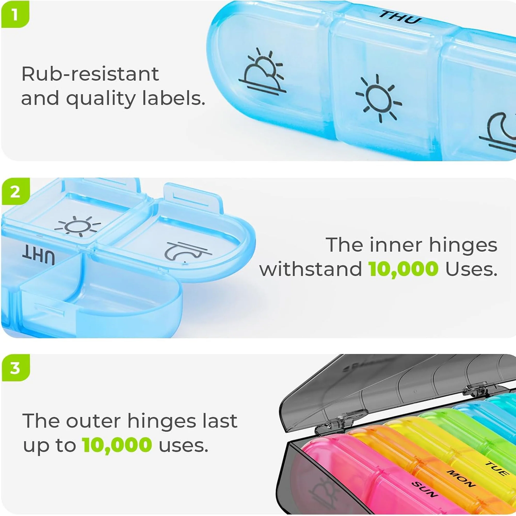 Weekly Pill Organizer 3 Times A Day
