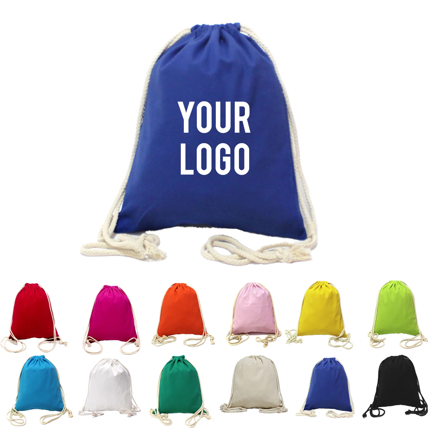 Cotton Canvas Drawstring Backpack