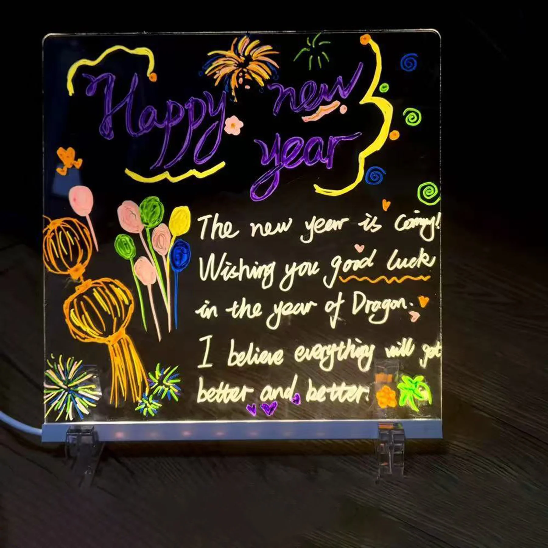 Acrylic Dry Erase Board With Light