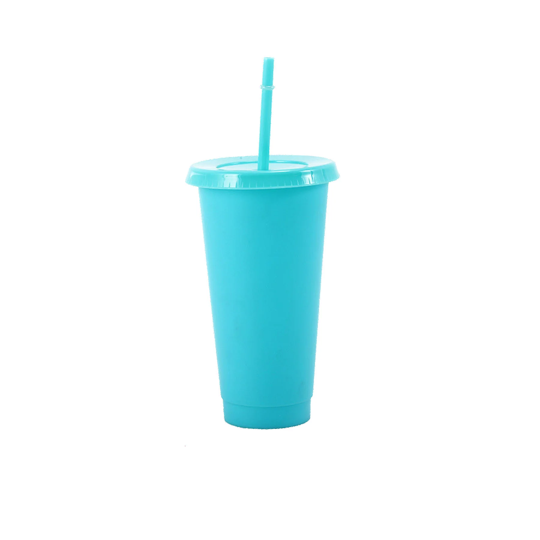 Lidded Plastic Tumbler With Straw