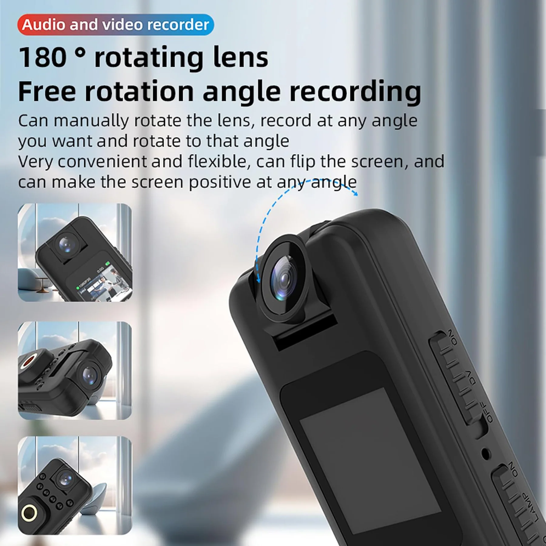 Mini HD 1080P Portable Camera with Rotatable Lens