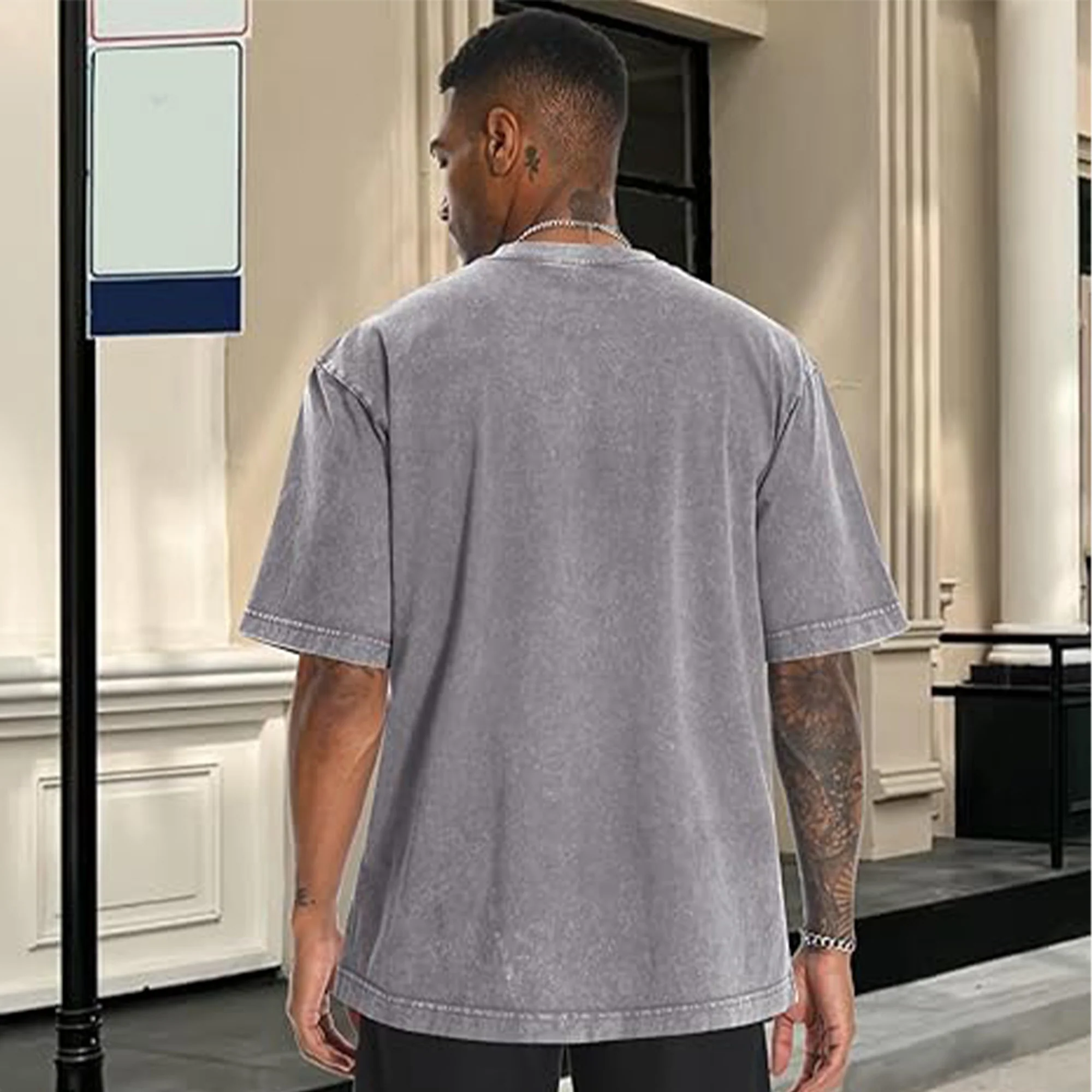 Unisex Cotton Short Sleeve Vintage Washed Basic Tees