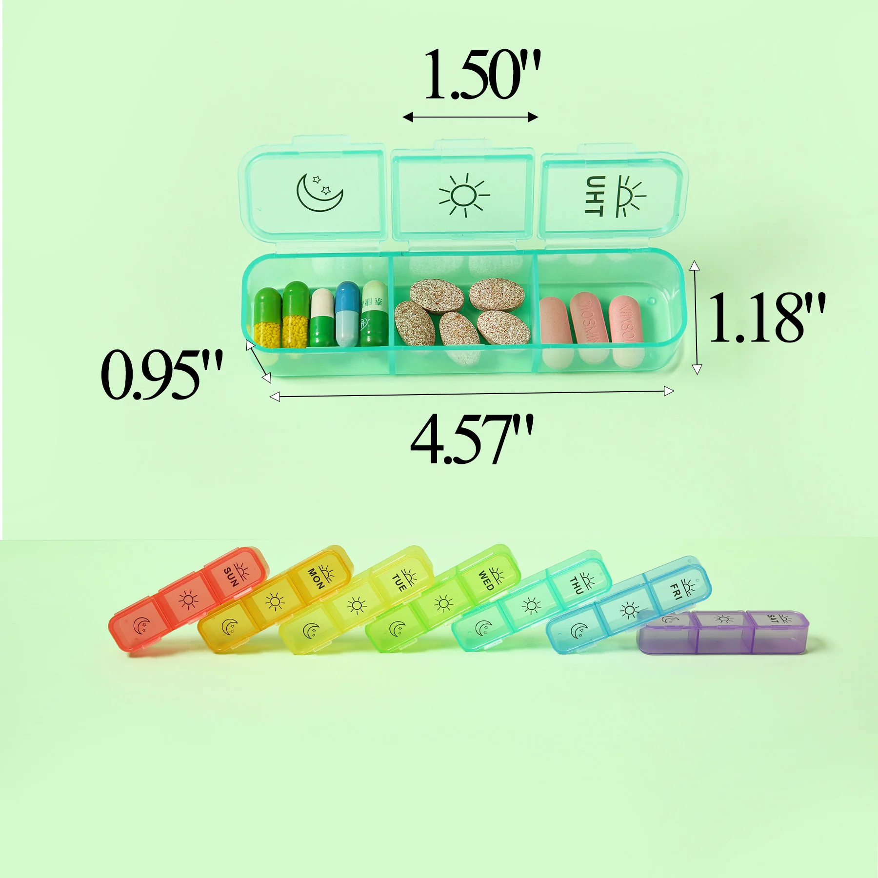 Three Meals a Day Pill Box Sealed Medication Organizer