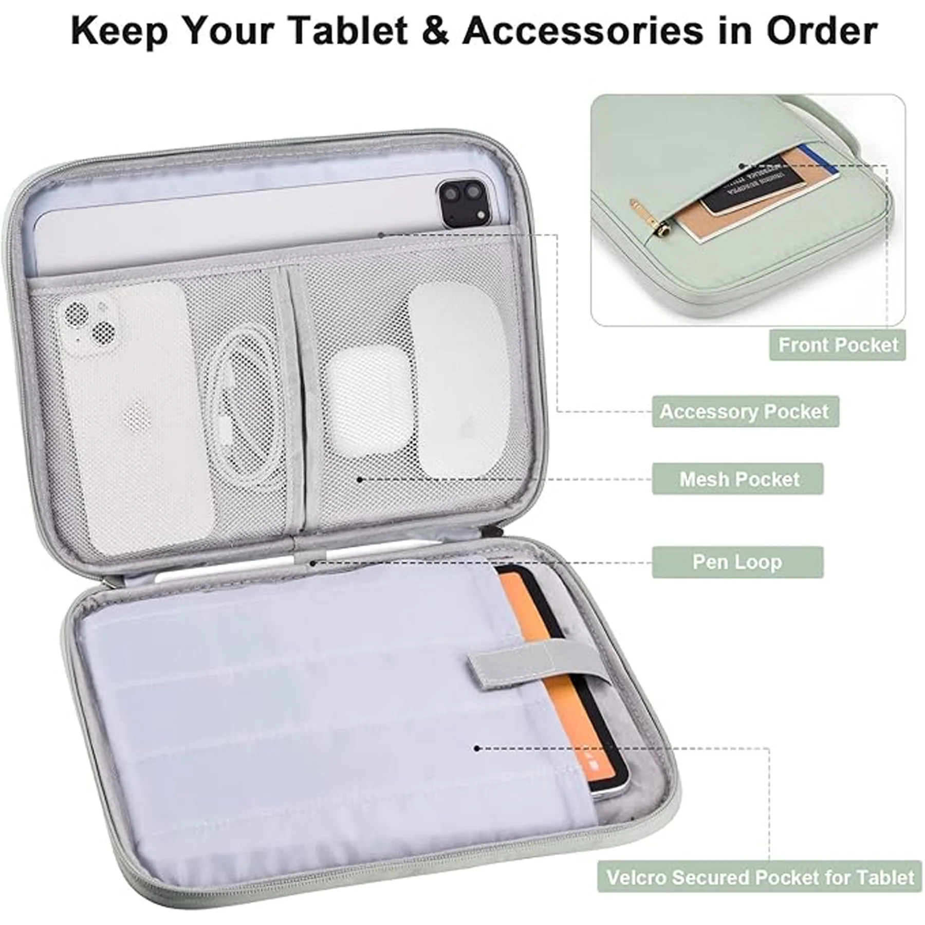 9-11 Inch Tablet Carrying Case with Handle