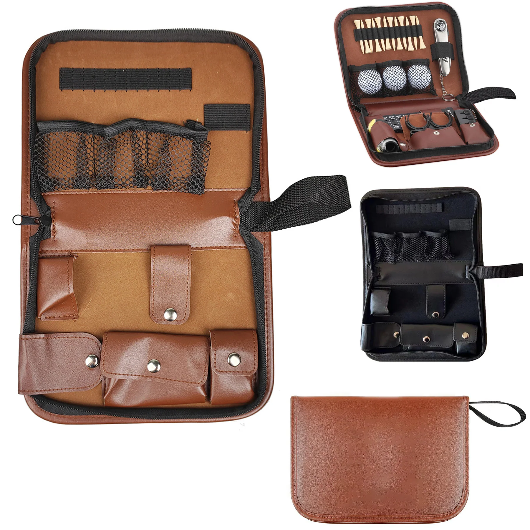 Leather Organizer Pouch for Golf Accessories