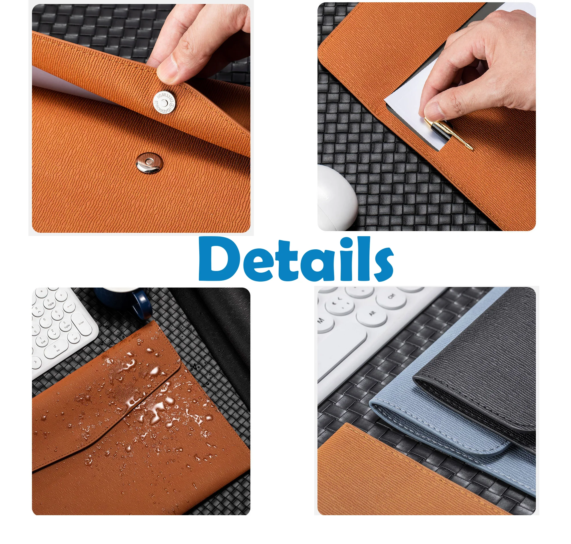A4 Pu Leather Document Envelope Folder