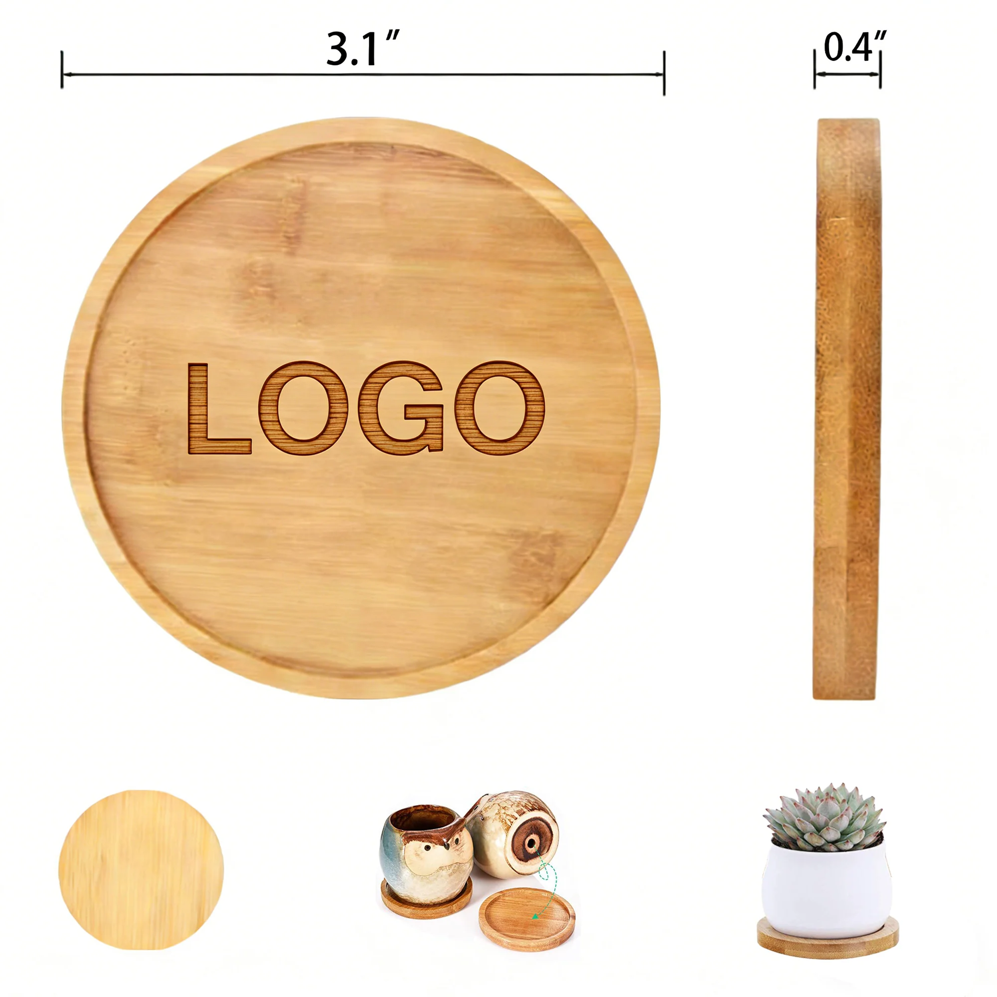 Round Bamboo Coaster