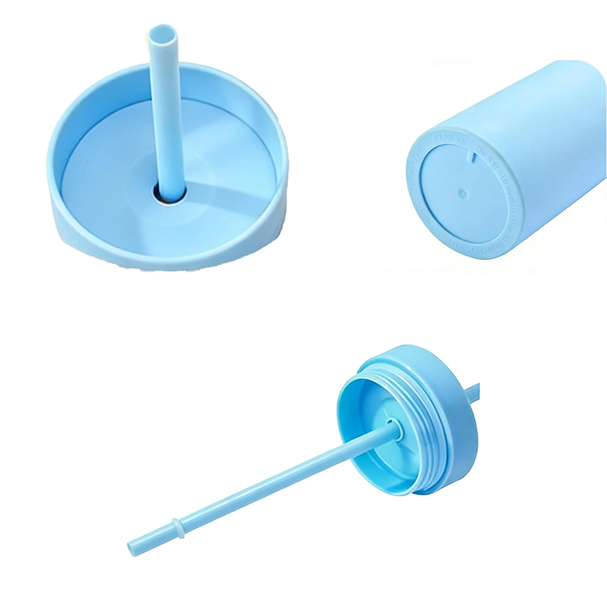 16 Oz Double Layer Plastic Straw Cup