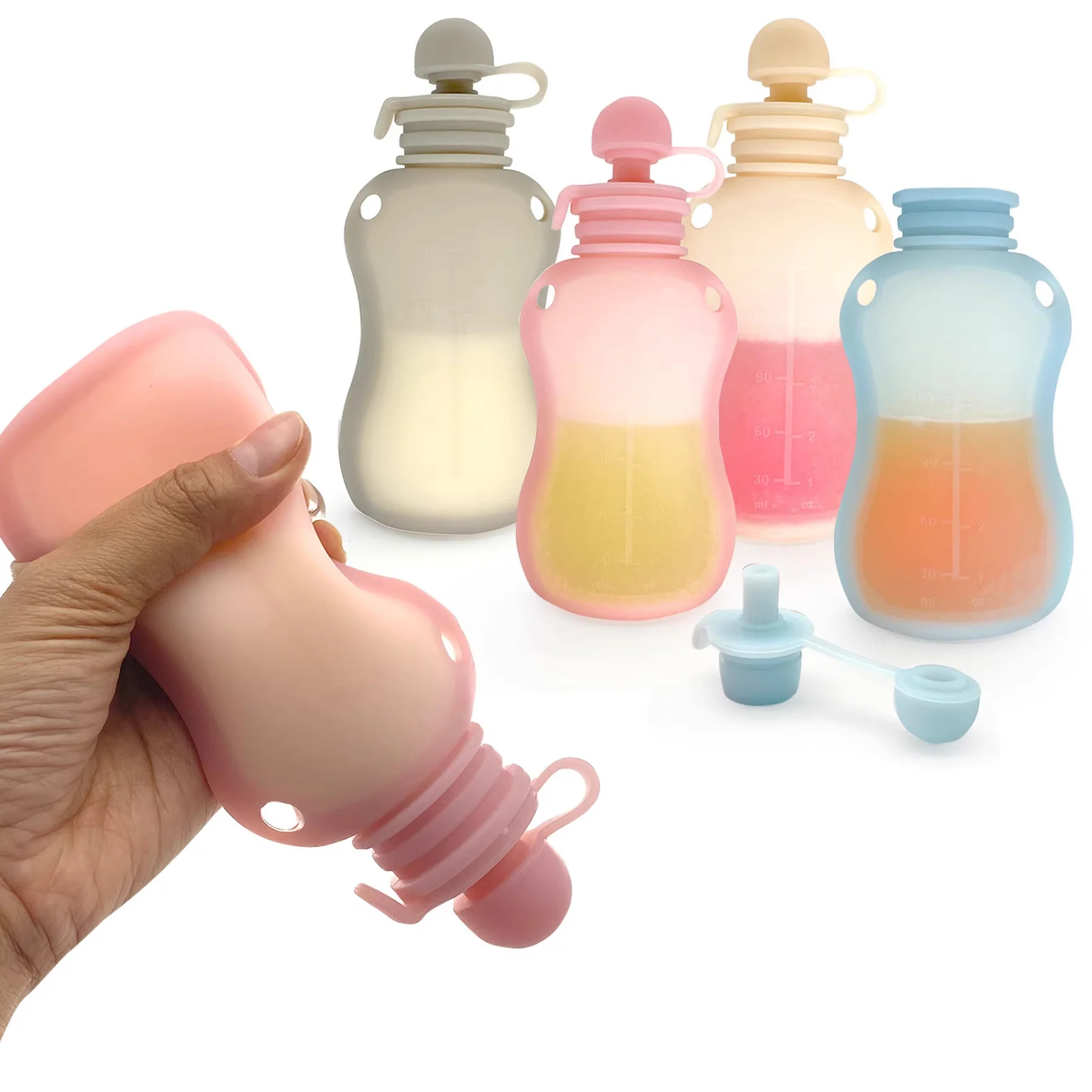 5oz Reusable Silicone Breast Milk Storage Bags