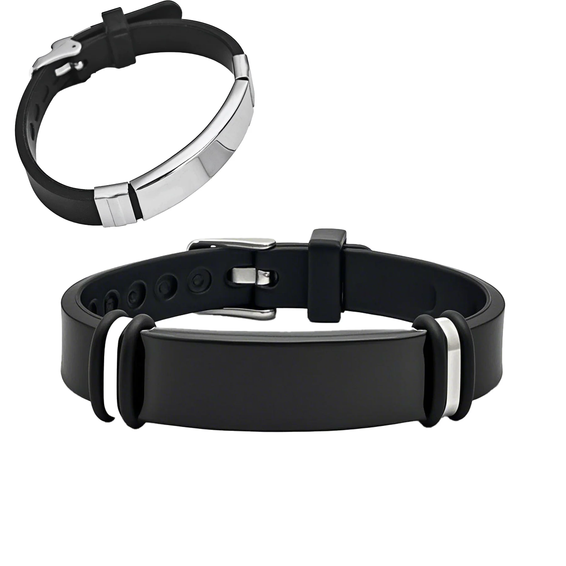 Stainless Steel And Silicone Wristband