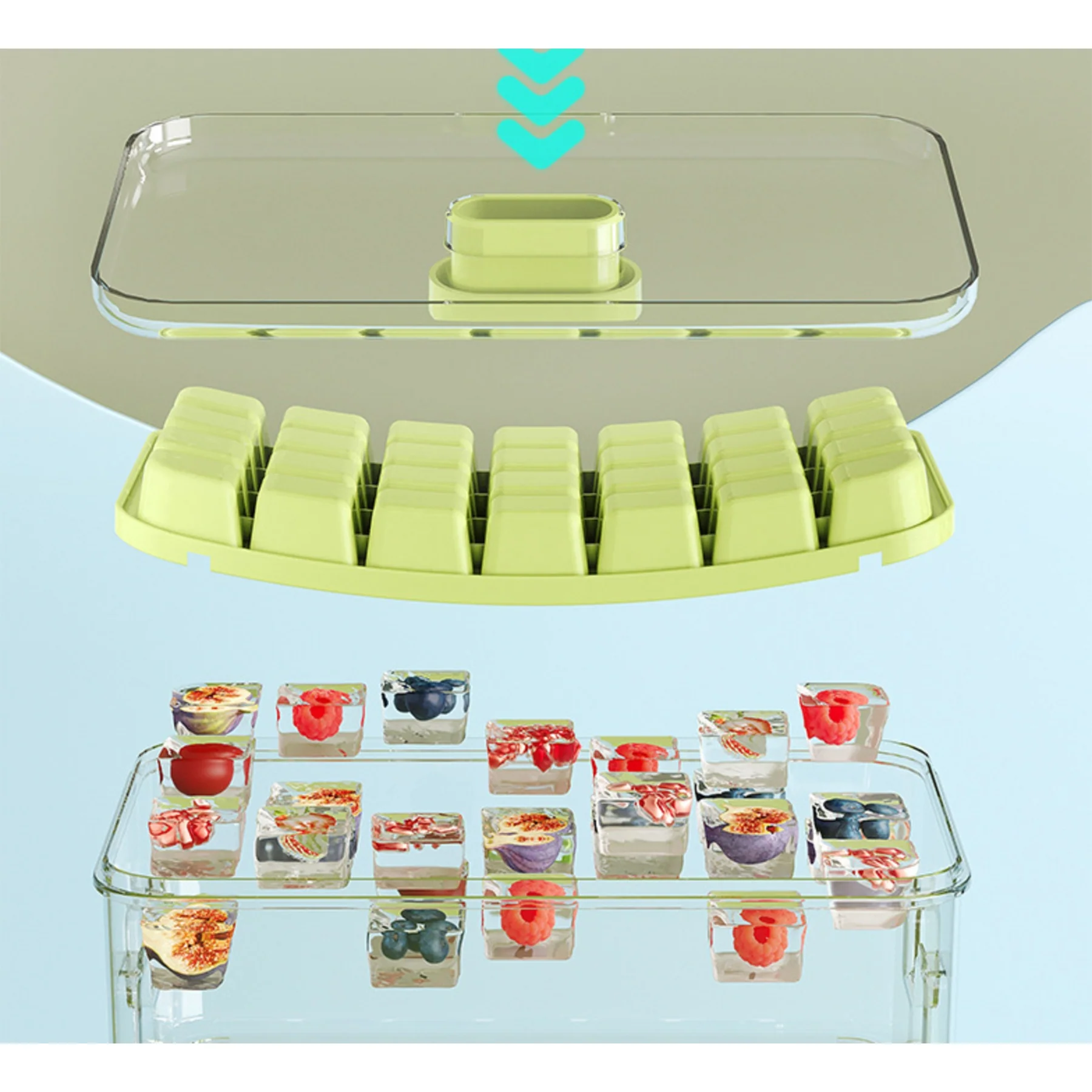 Easy-To-Remove Ice Cube Tray With Lid
