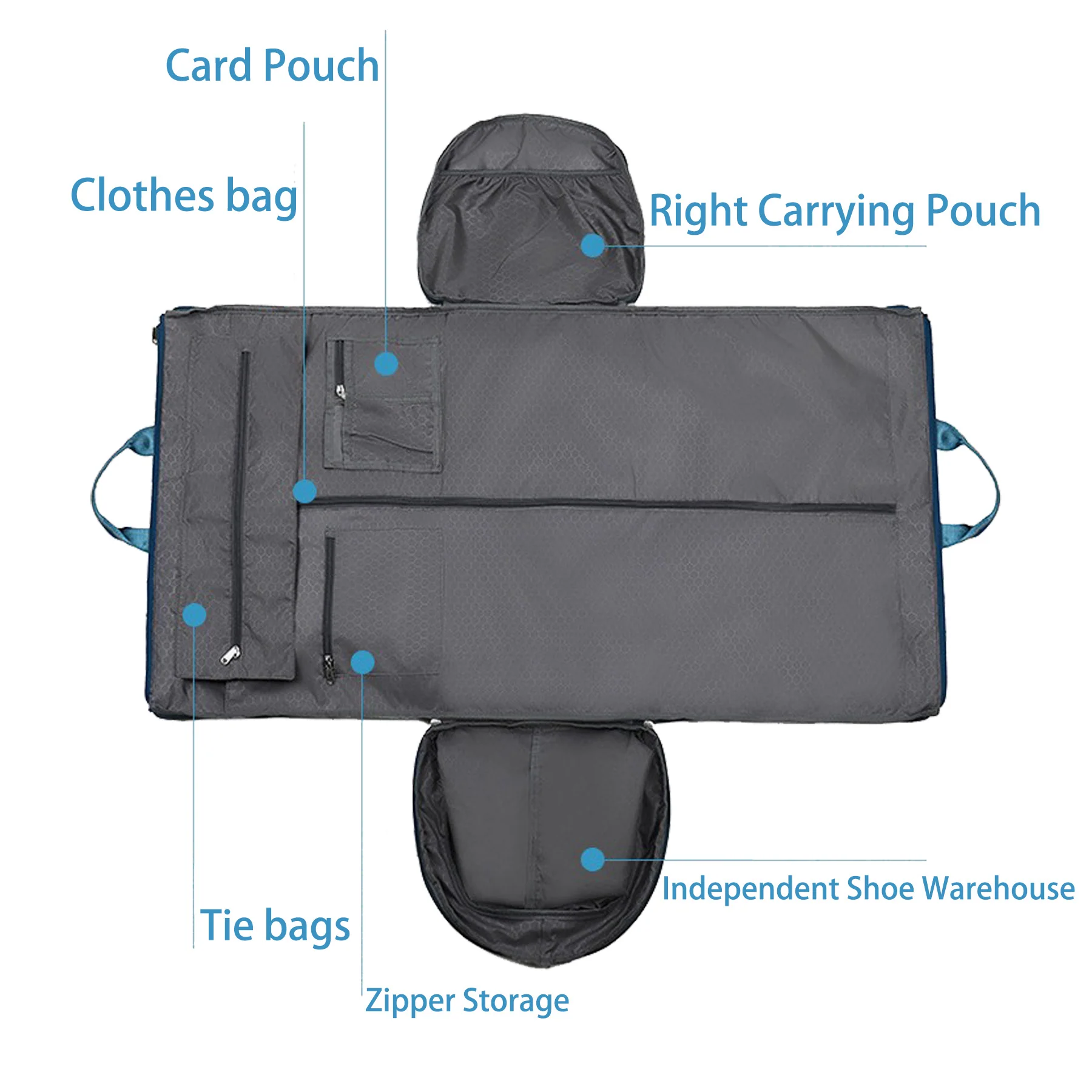 Large 2 In 1 Heavy Hanging Garment Suitcase Duffel Bags