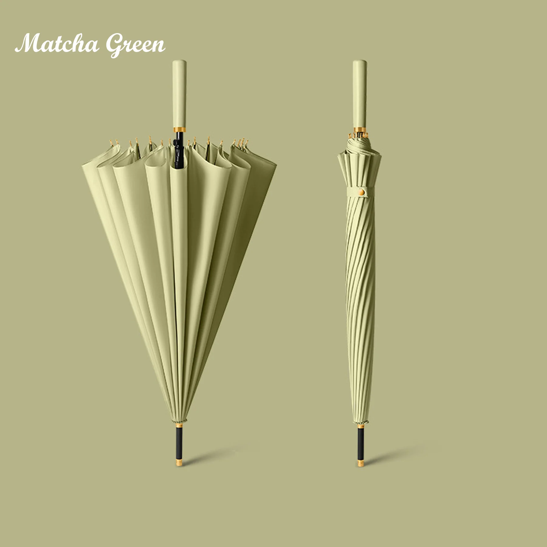 16-Rib Straight Shaft Automatic Umbrella