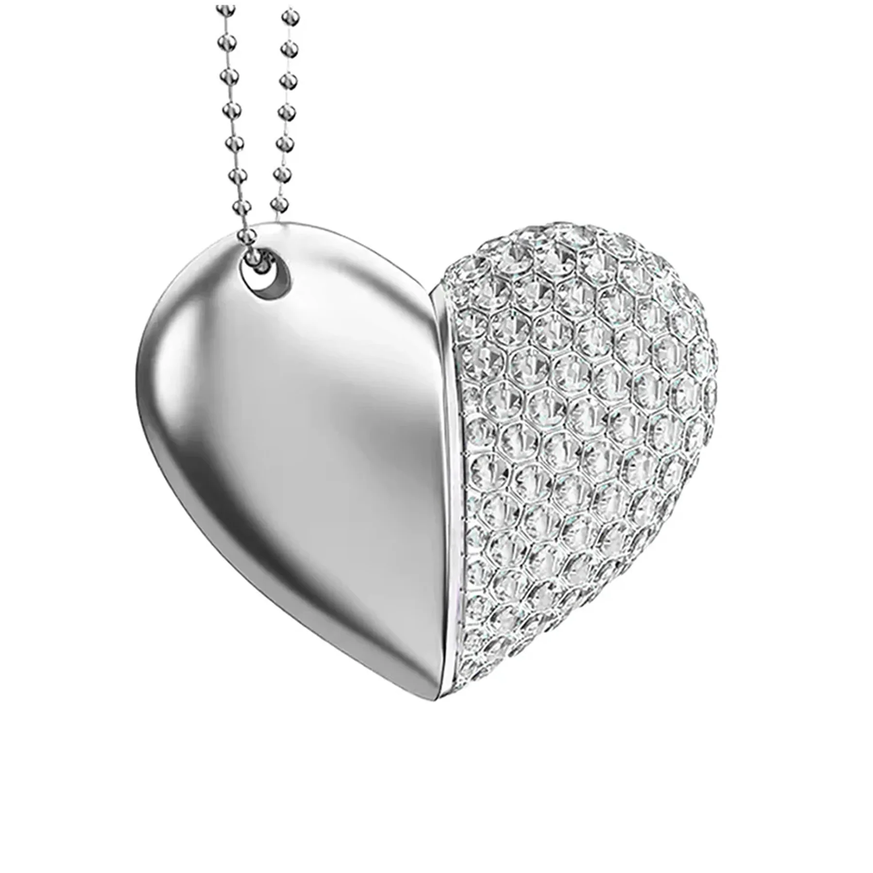 Heart-Shaped Usb Flash Drive 16Gb Crystal Necklace