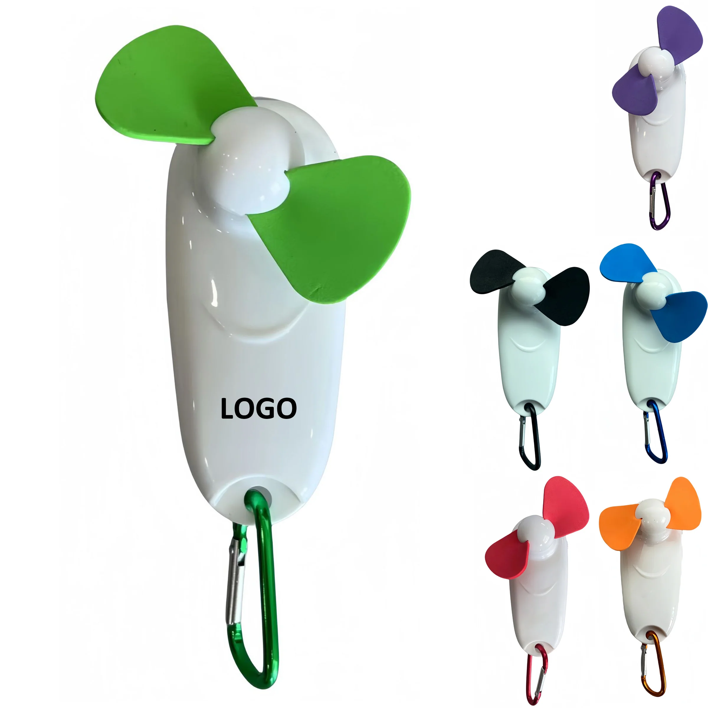 Mountaineering Buckle Handheld Fan With Light - No Batteries