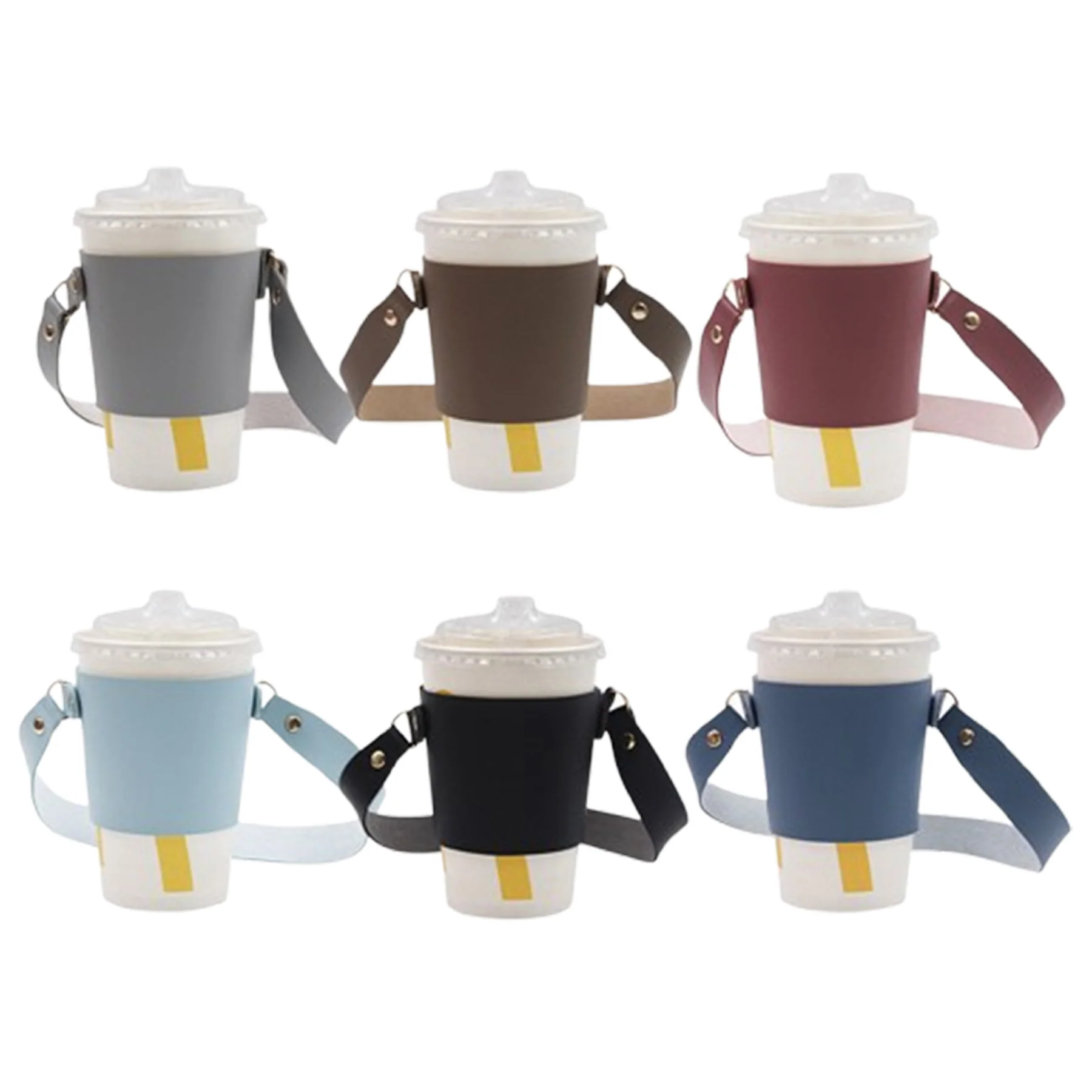 Portable PU Leather Handheld Coffee Cup Protective Sleeve