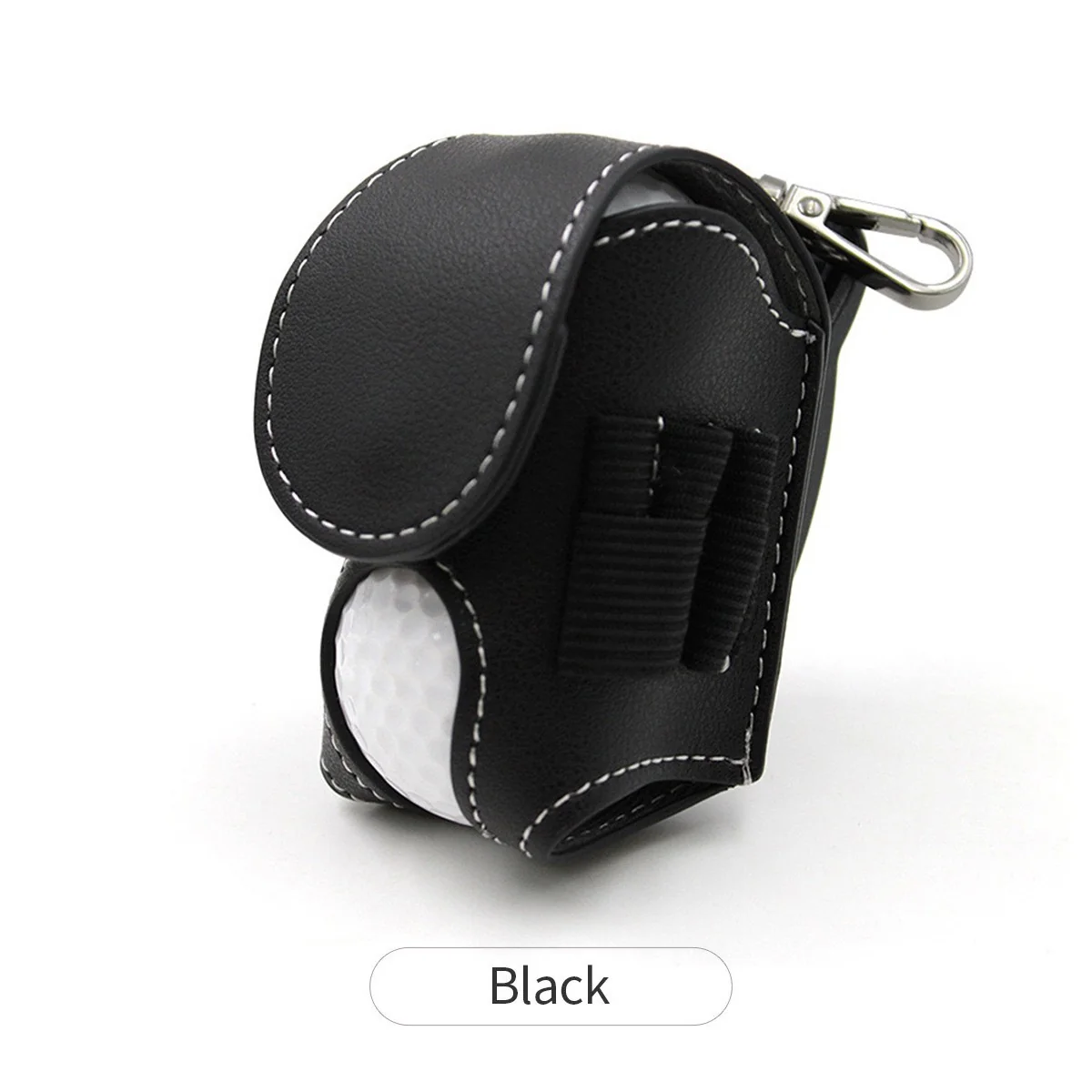 Portable Waist-Hung PU Leather Golf Ball Pouch