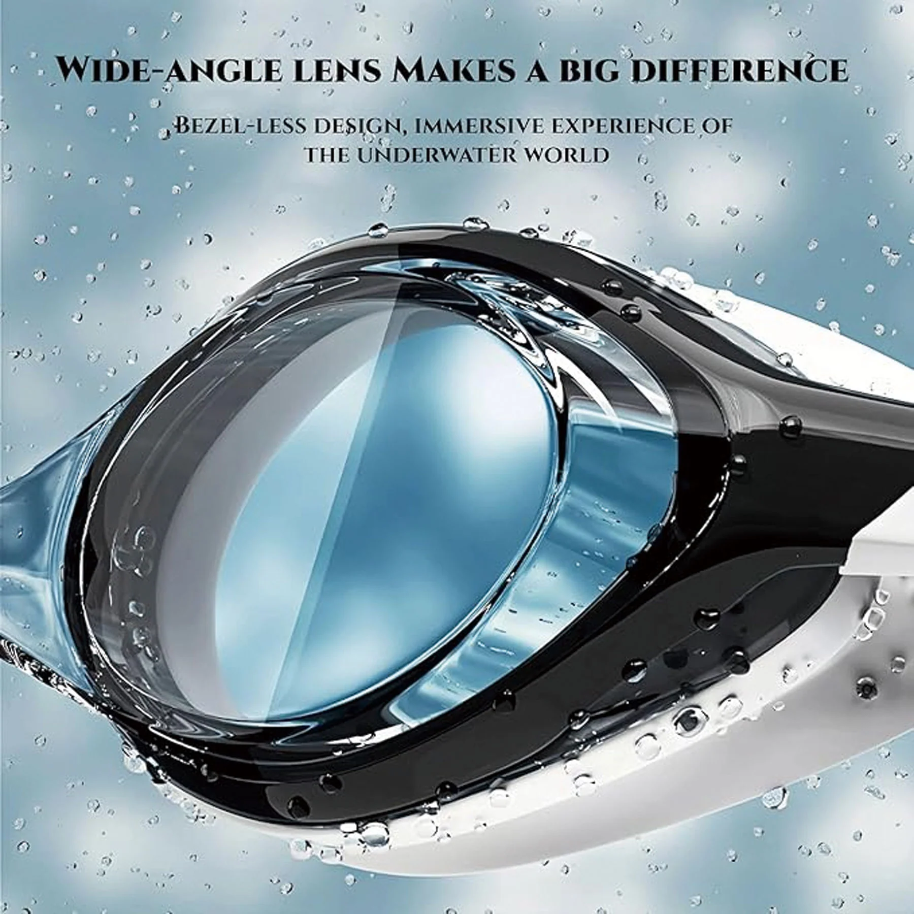 Wide View Anti Fog Leakproof Swim Goggles Adjustable Fit
