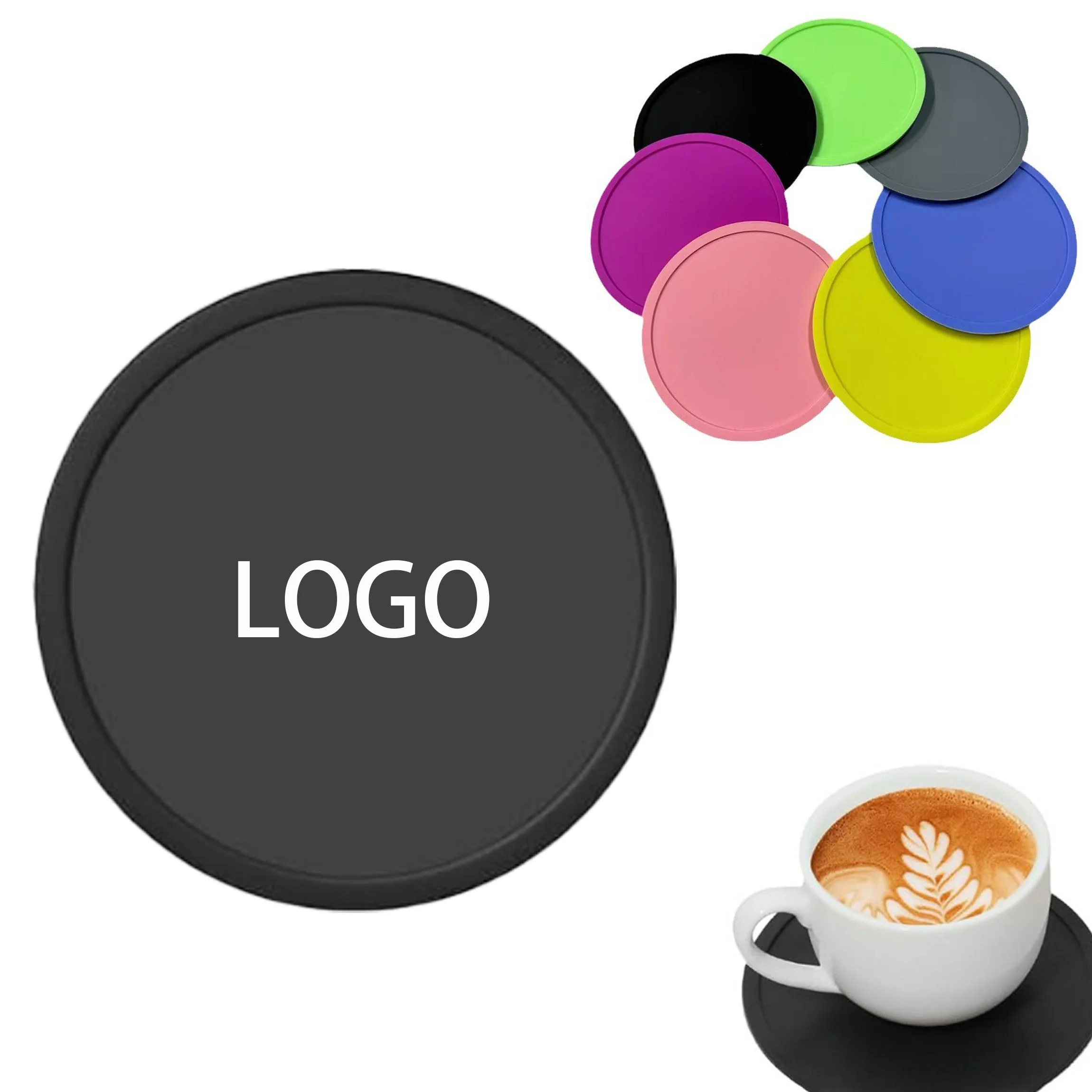 Simple Round Silicone Non-Slip Coaster