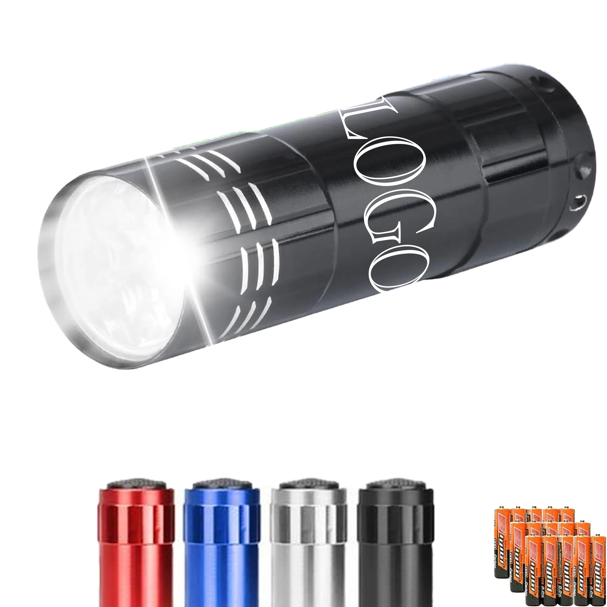 Flashlights 9 Led Mini Aluminum Flashlight With Lanyard