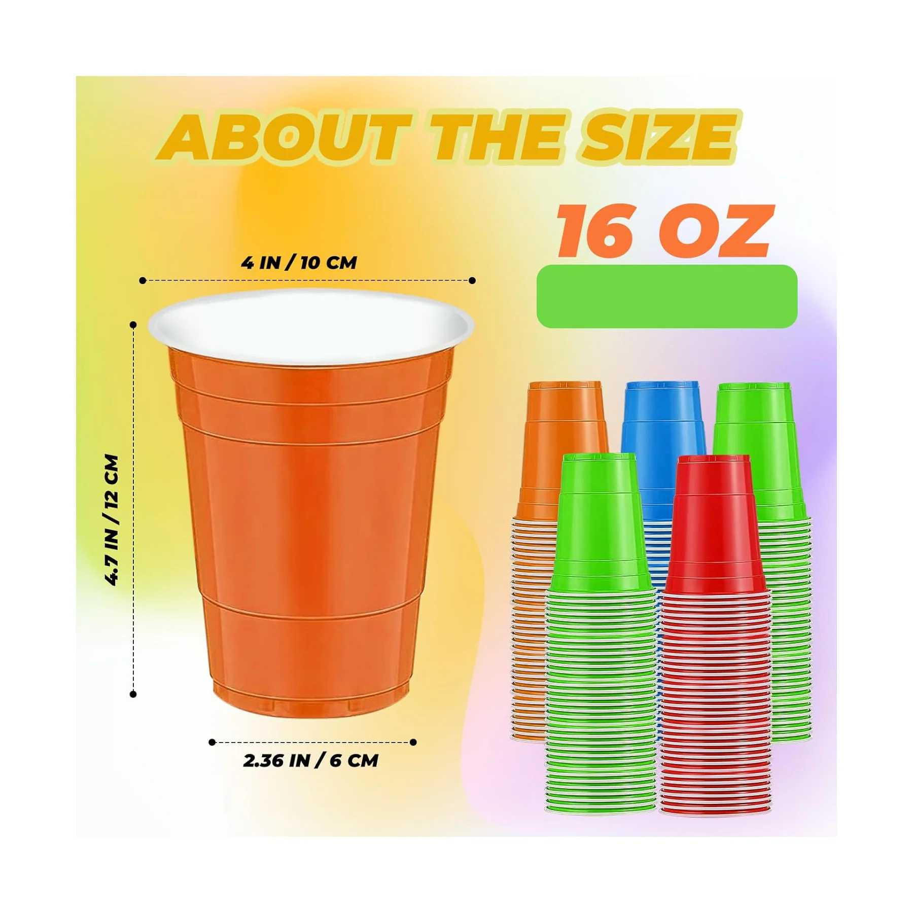 Colored Plastic Cups Disposable