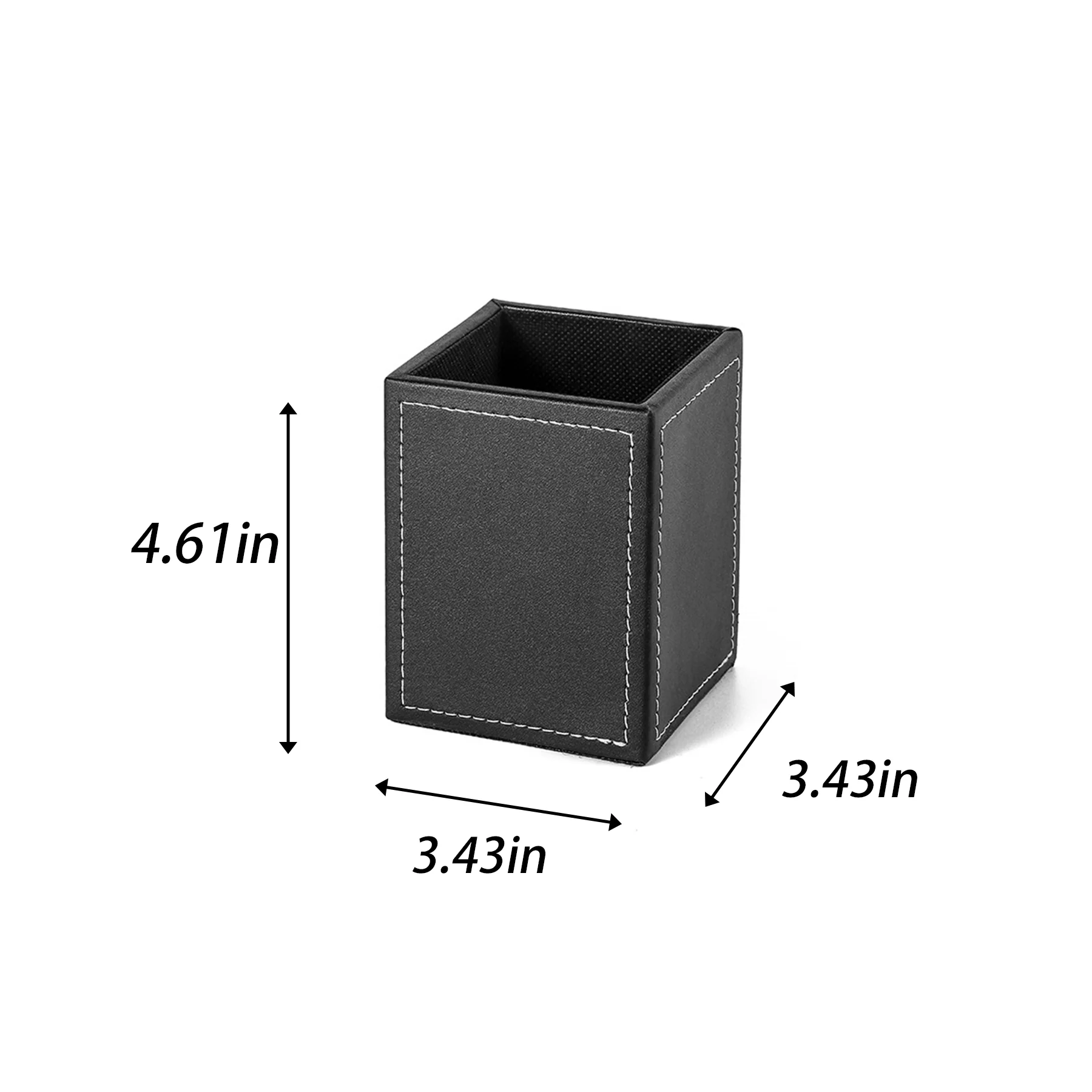 Faux Leather Square Storage Box（3.43"×3.43"×4.61"）