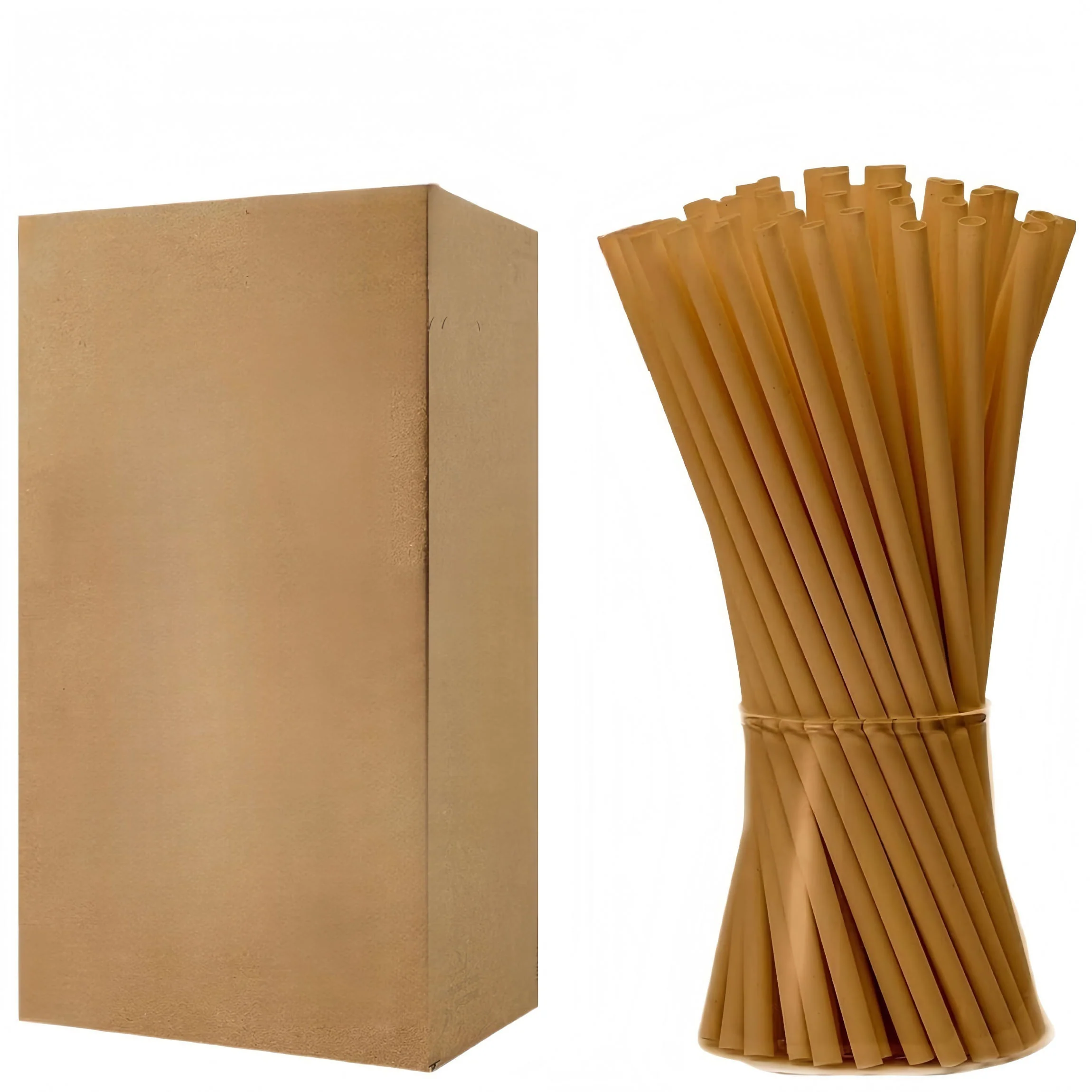 100 Pieces 8-inch Eco-friendly Sugarcane Material Straws