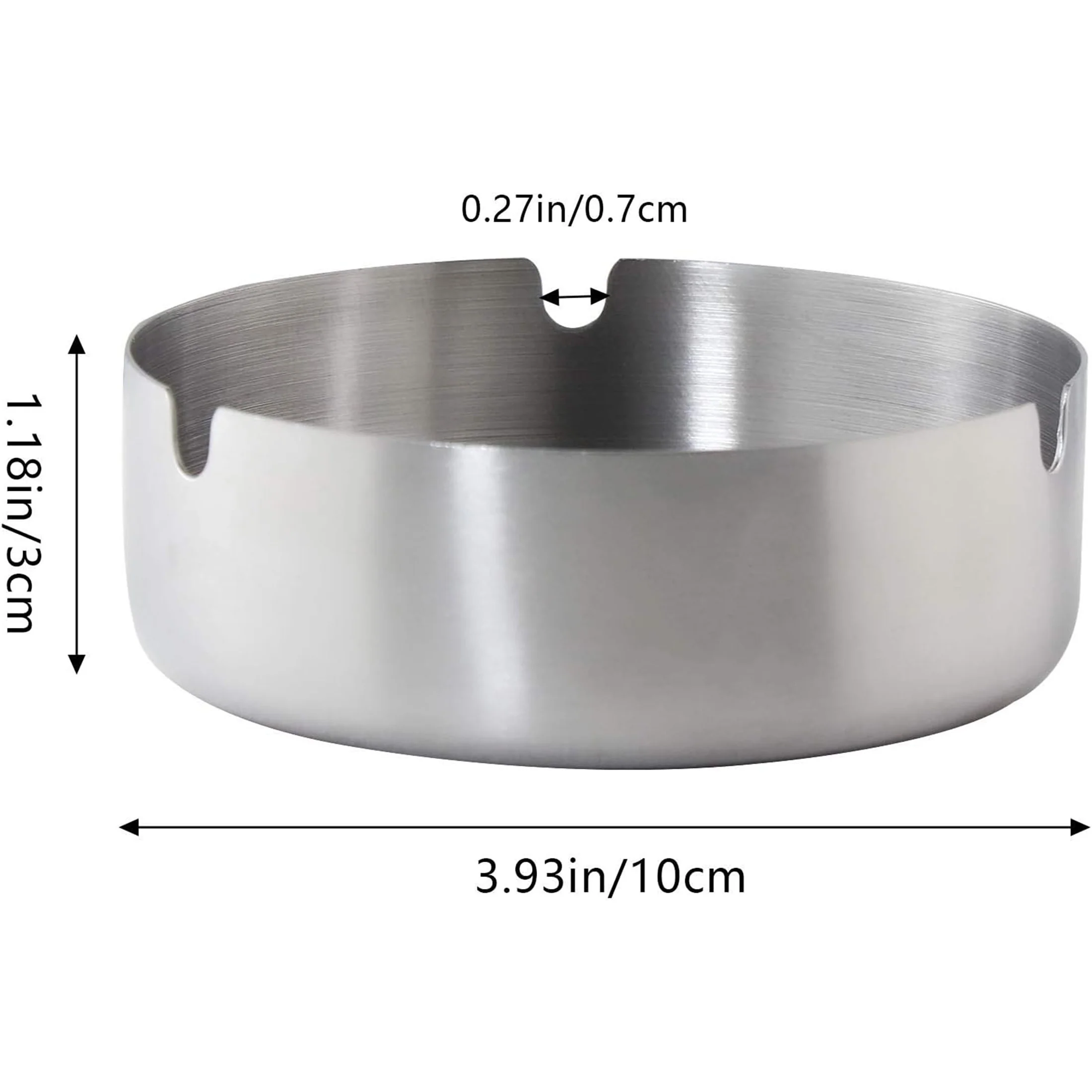 Stainless Steel Ashtray w/3 Grooves
