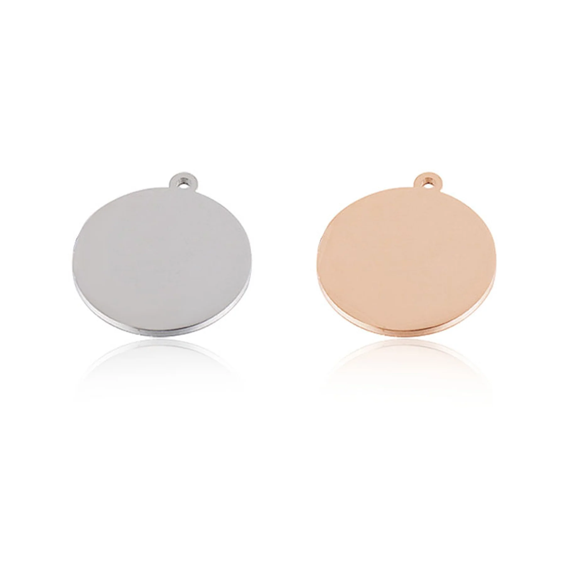 1.18 In Diameter Shiny Stainless Steel Round Pendant
