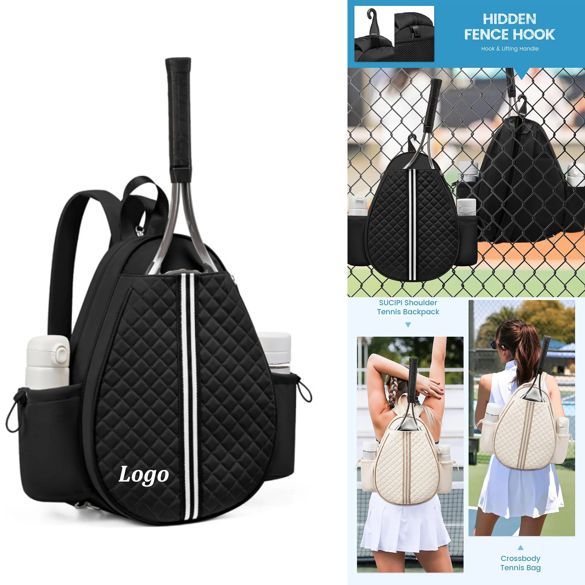 Quilted Tennis Racket Bag