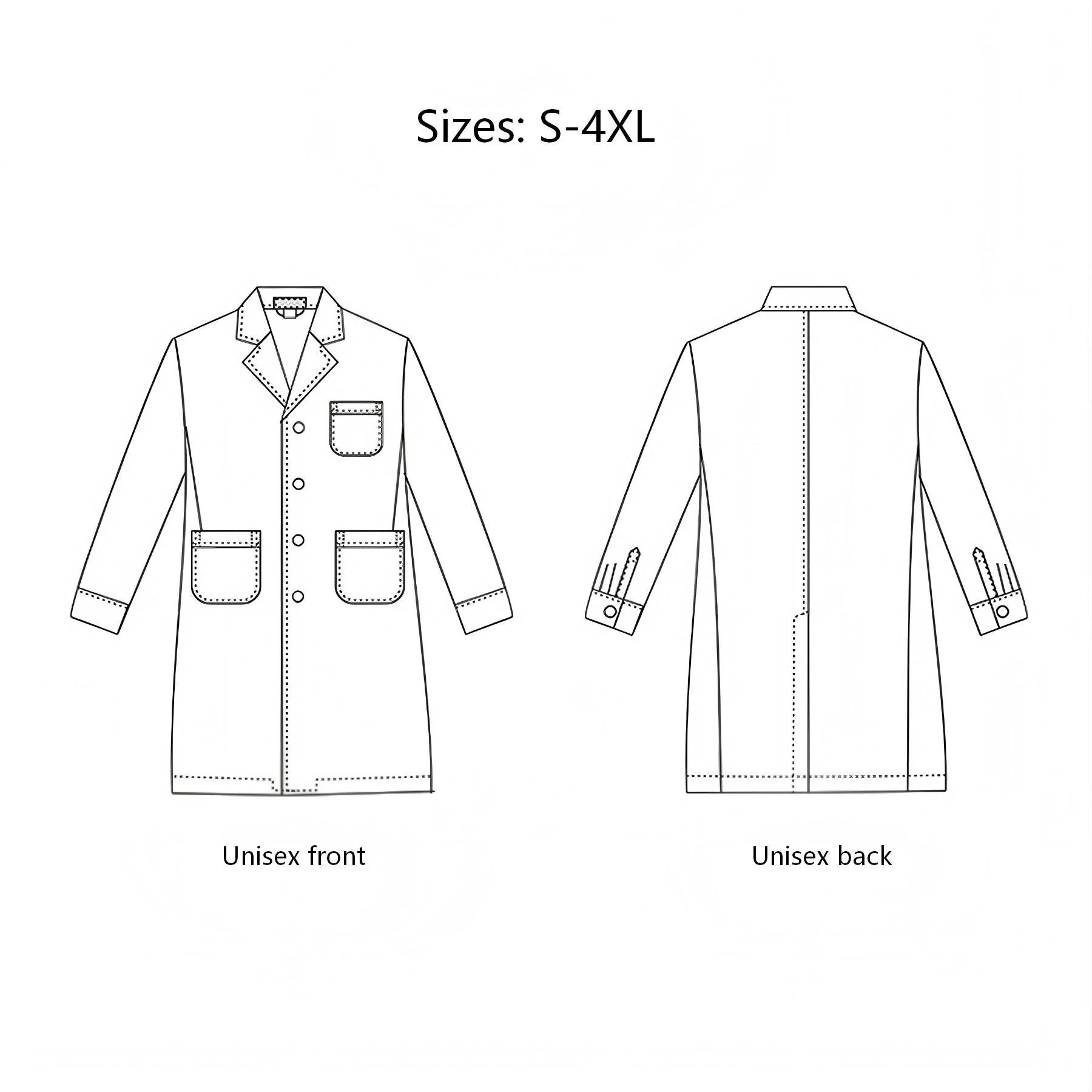 Unisex Cotton White Lab Coat Moisture Wicking