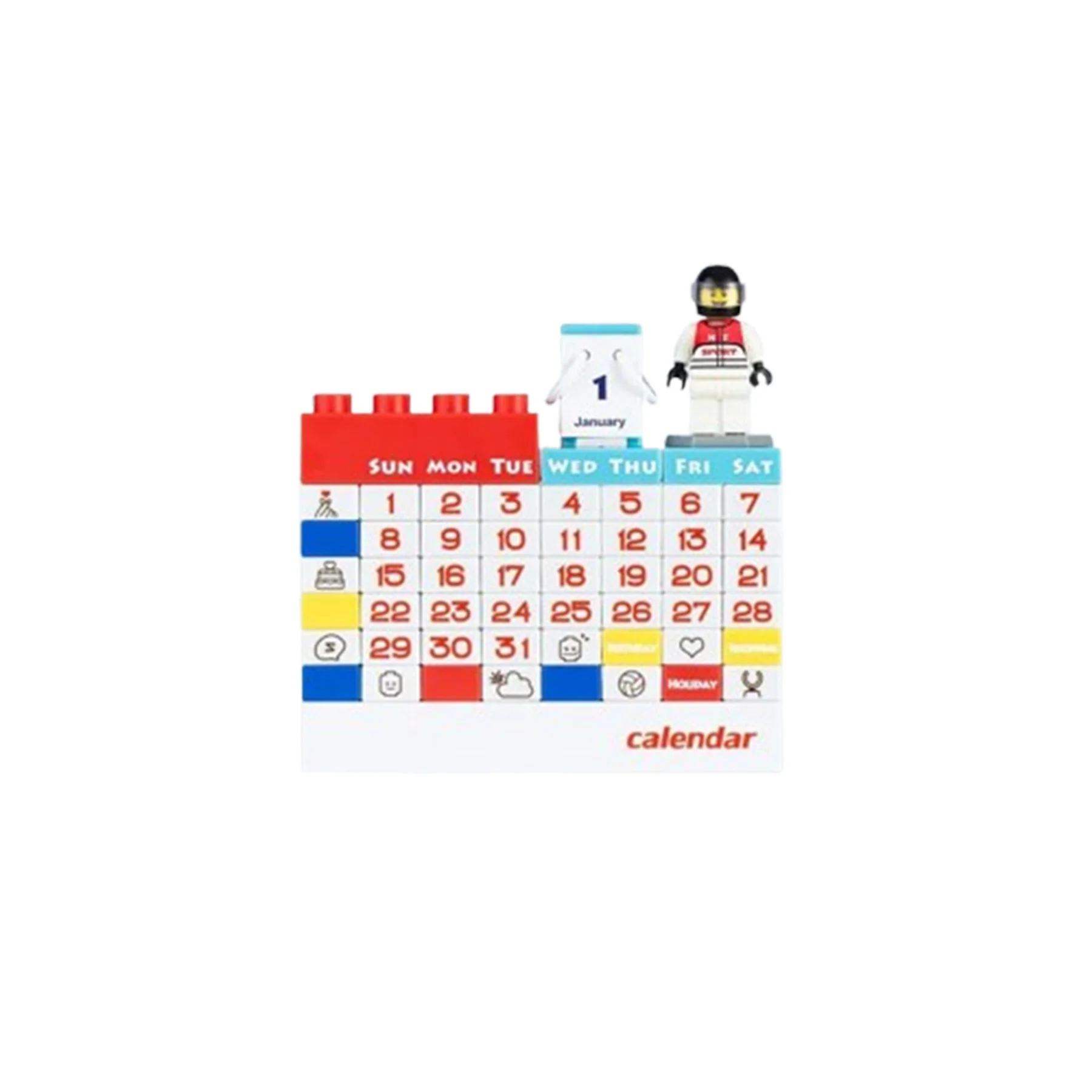 Cartoon Desktop DIY Building Blocks Permanent Calendar