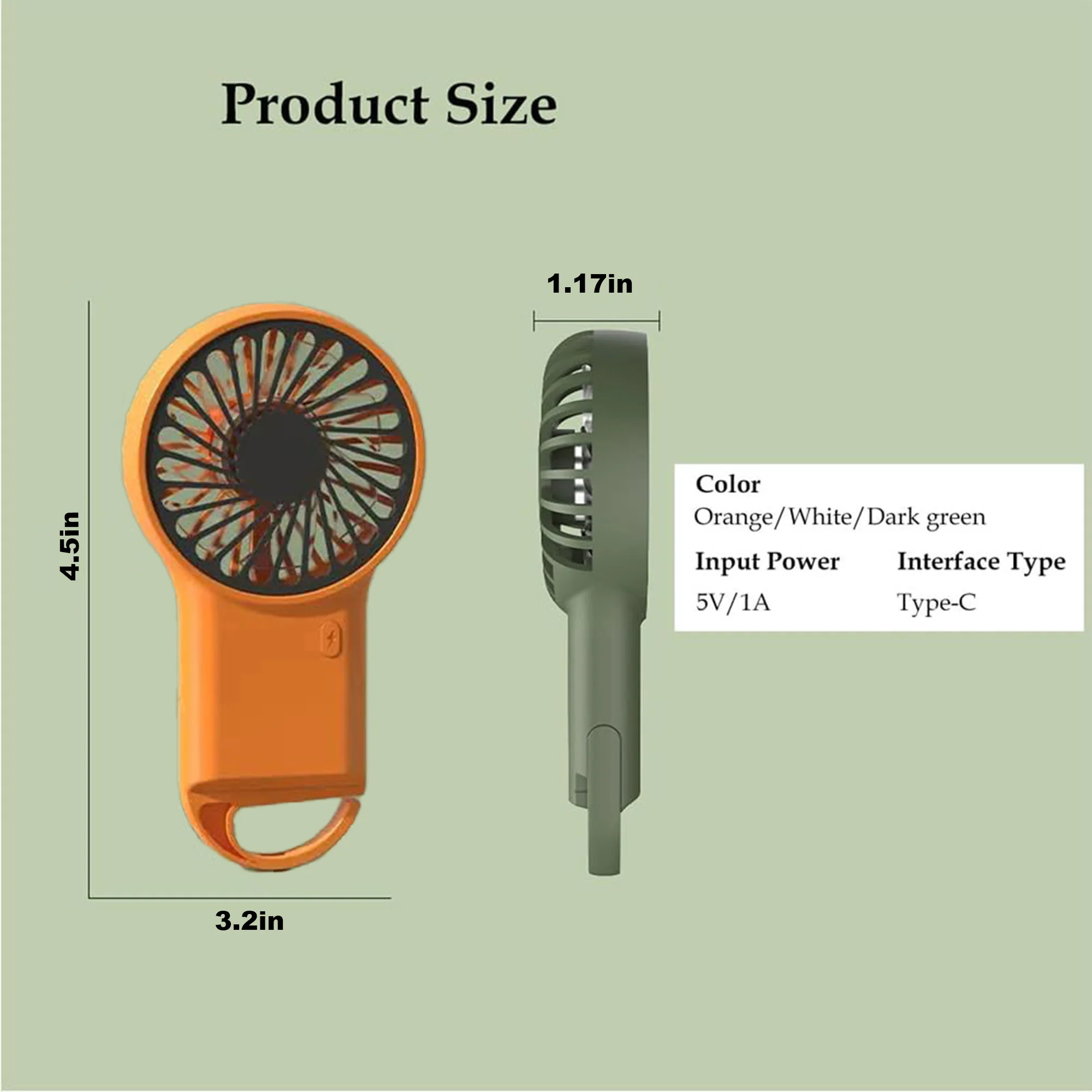 Portable Handheld Mini Fan Desk Fan 1200mAh