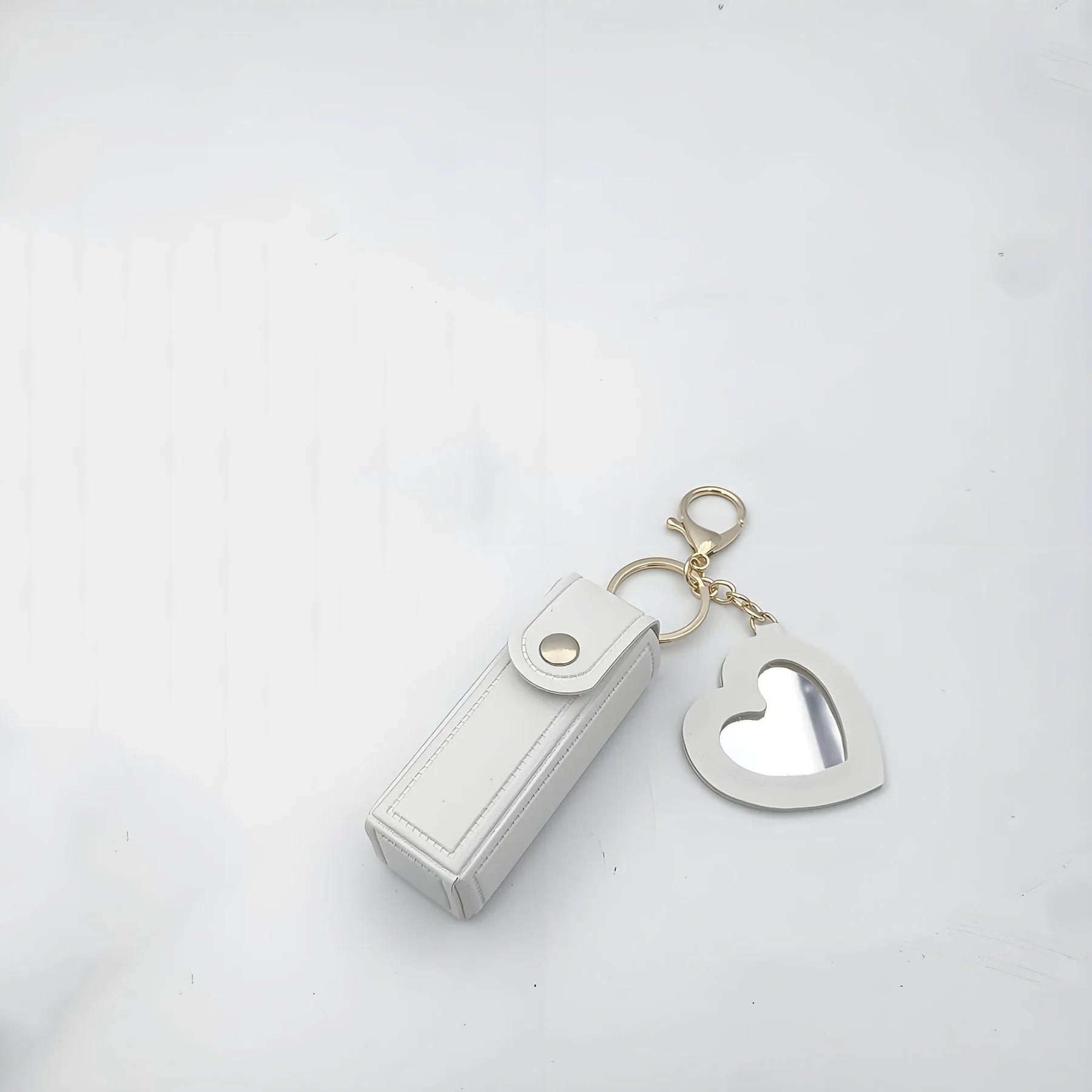 Lipstick Holder Keychain With Mirror