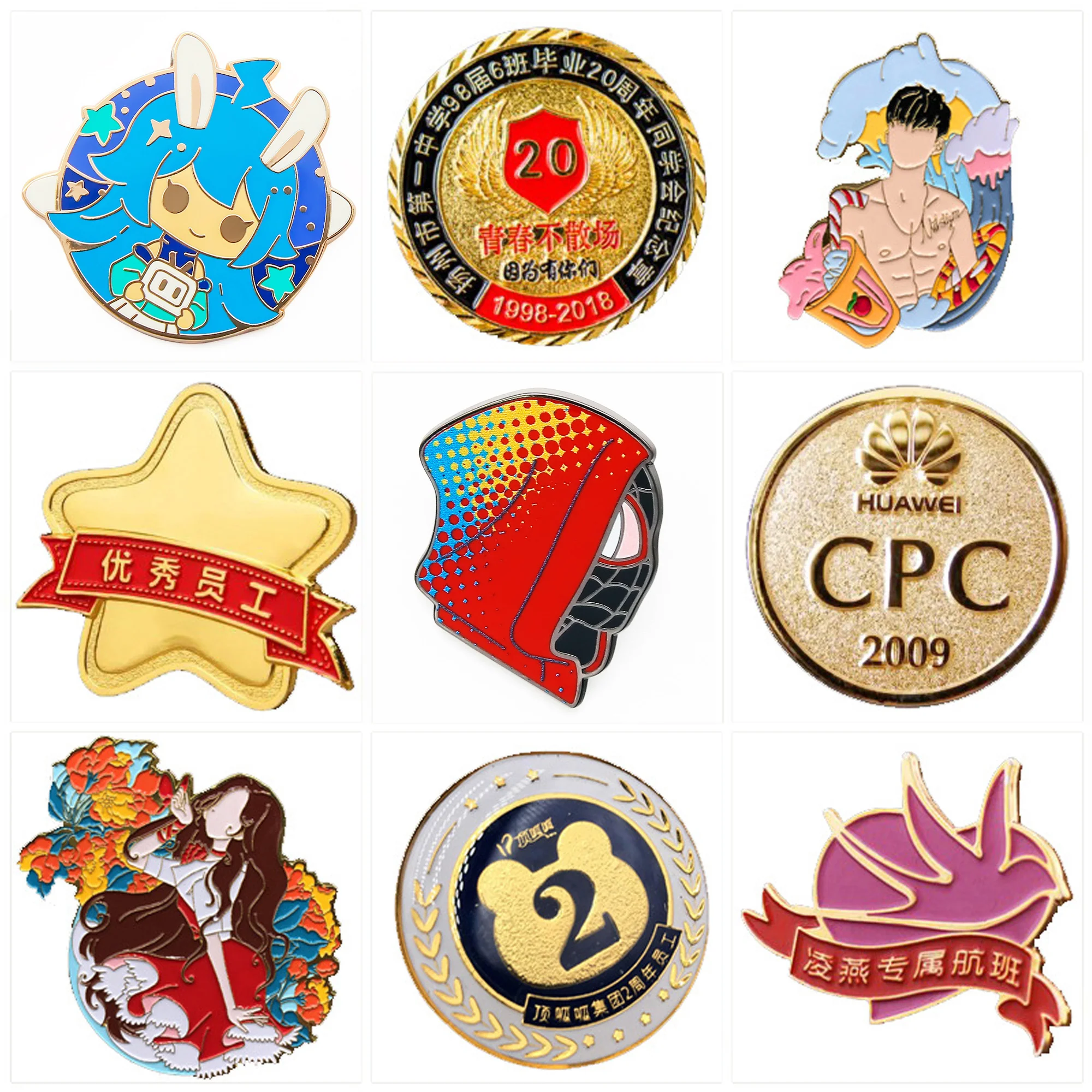 1" Custom Zinc Alloy Badge