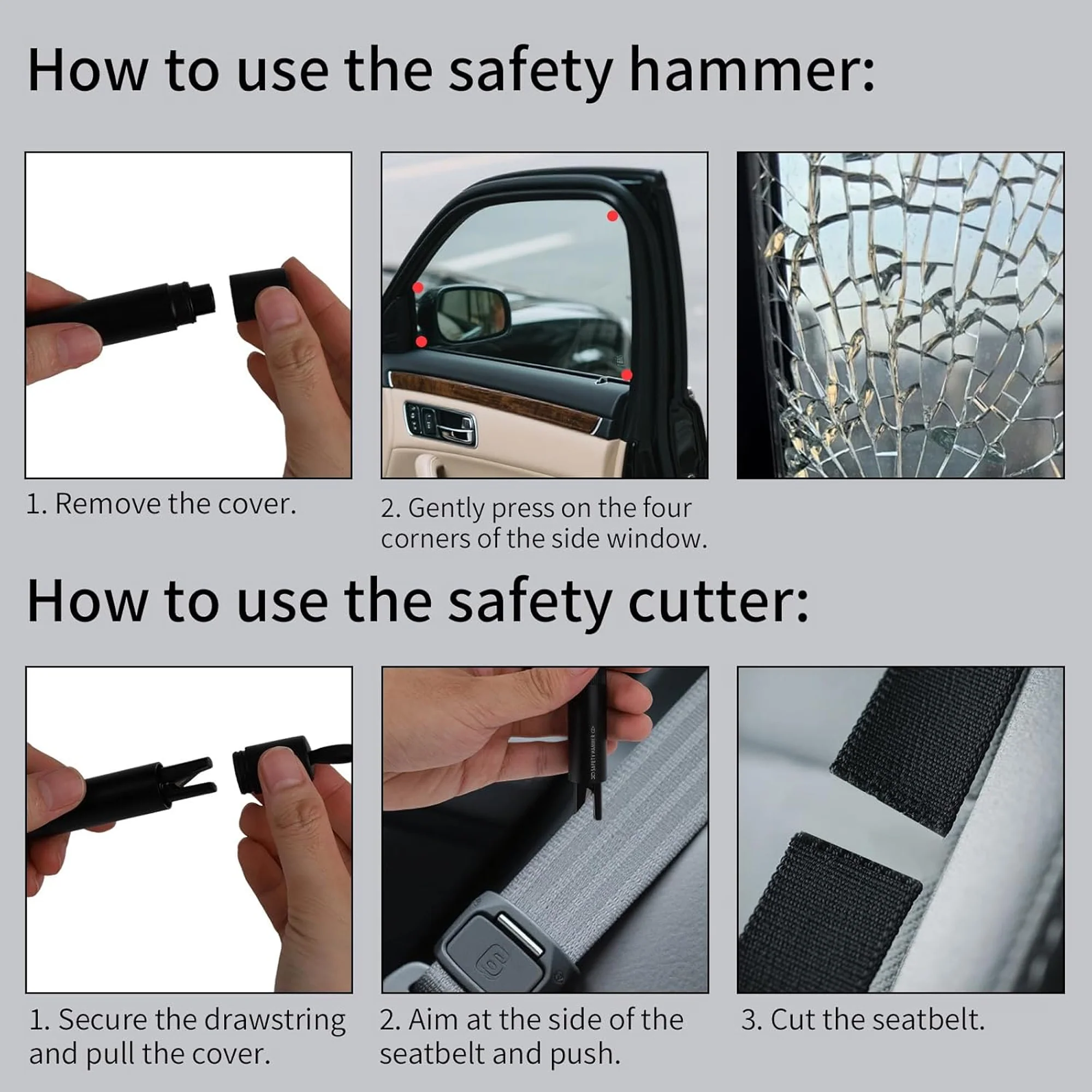 2-in-1 Emergency Car Escape Tool