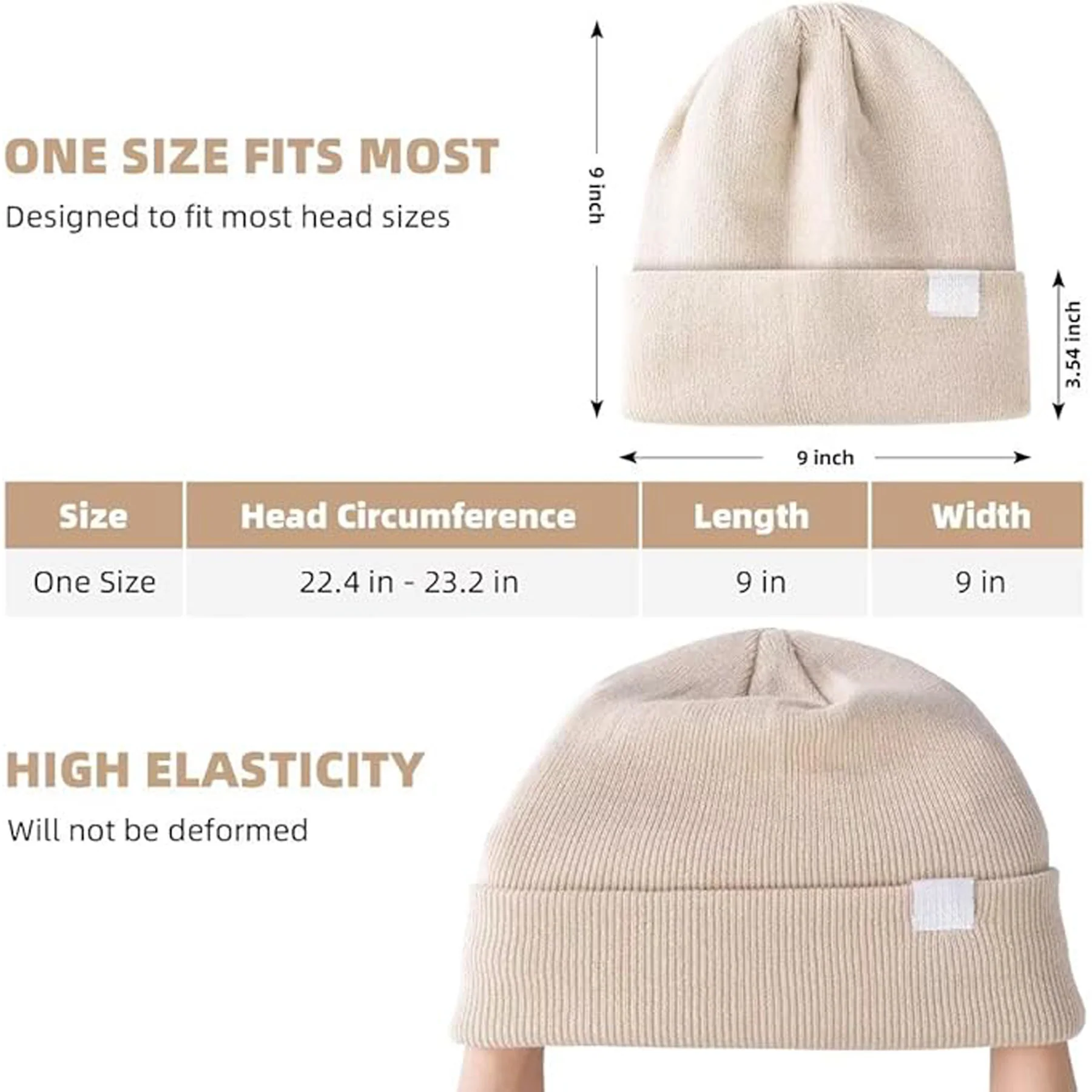 Satin Lined Winter Beanie Hats