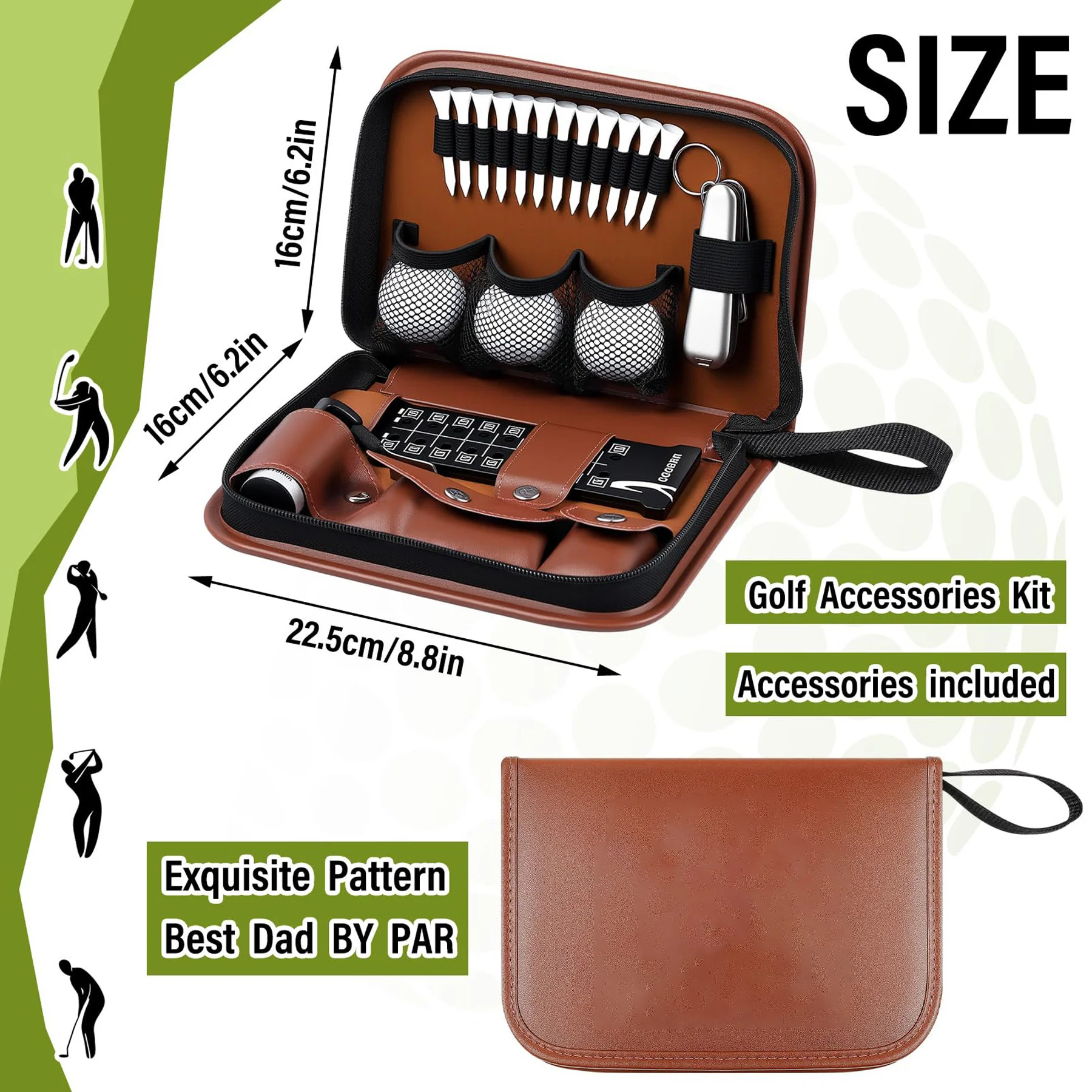 Leather Organizer Pouch for Golf Accessories