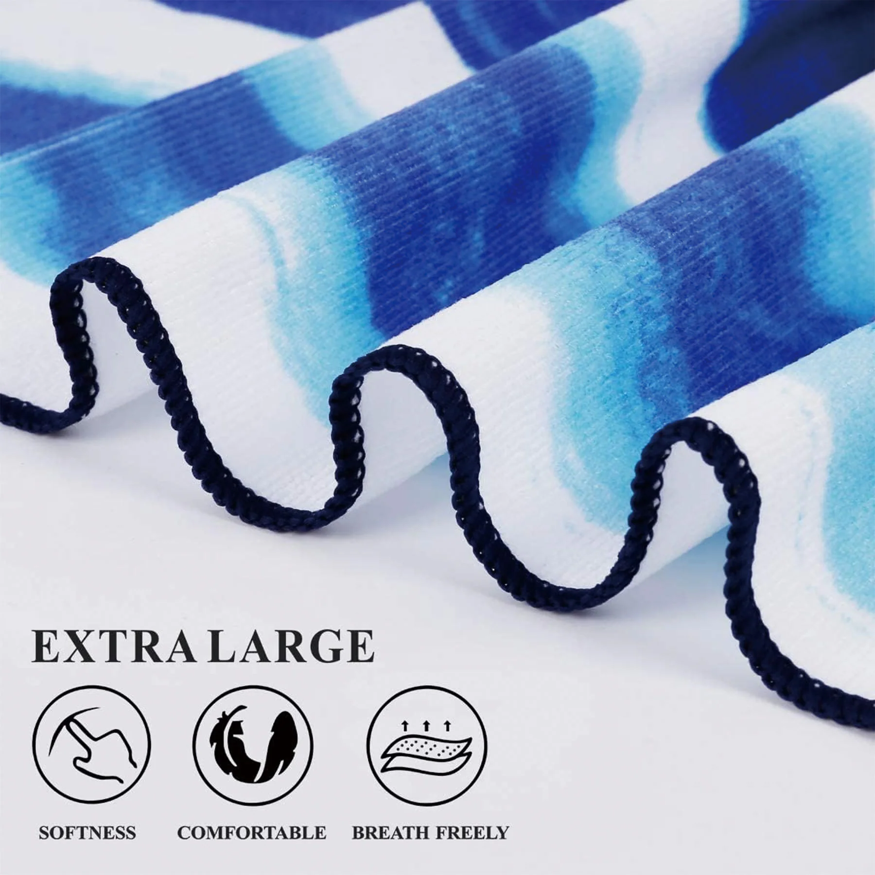 Oversized Soft Quick Dry Beach Towel With Stylish Print