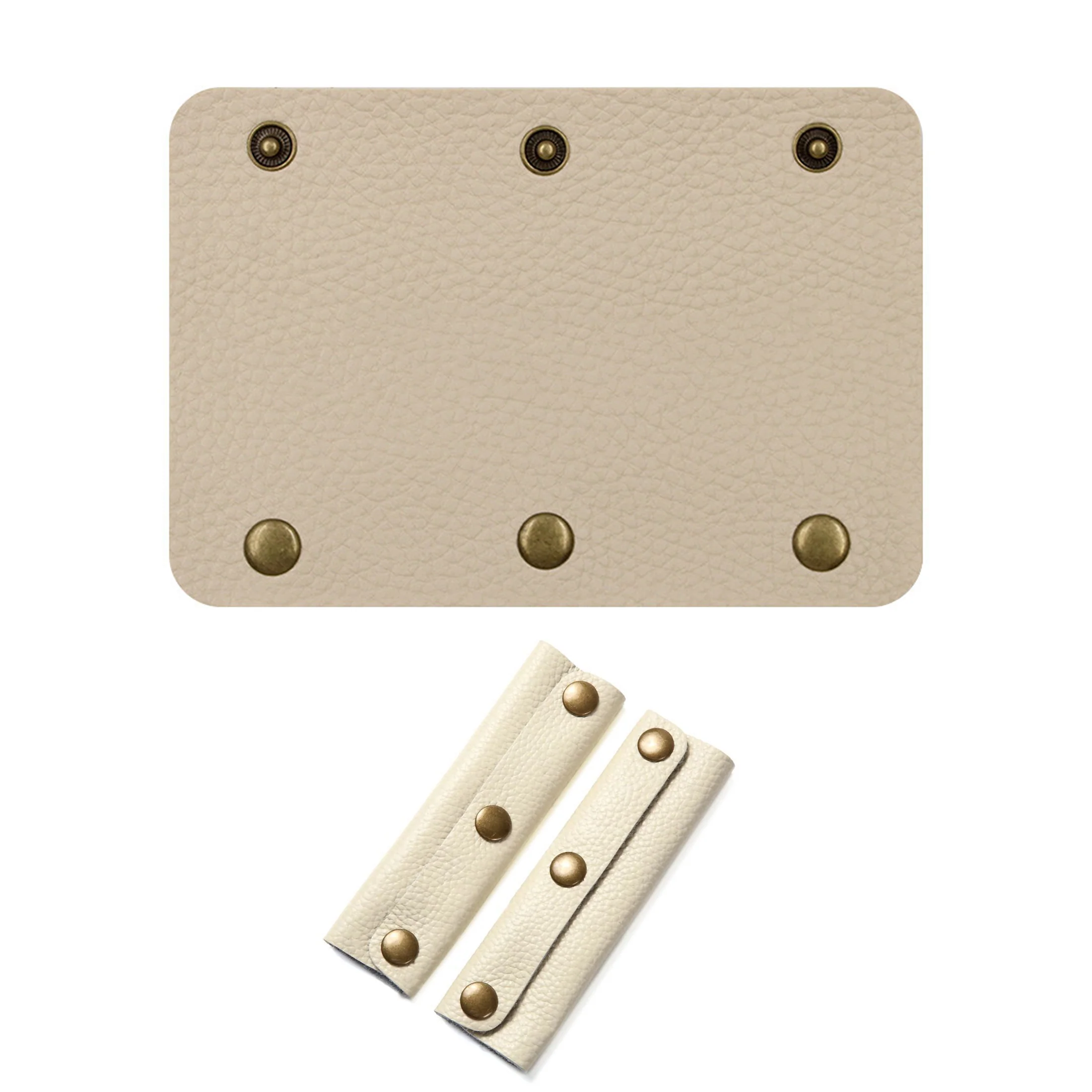 Leather Handbag Handle Wrap Cover with 3 Clasps