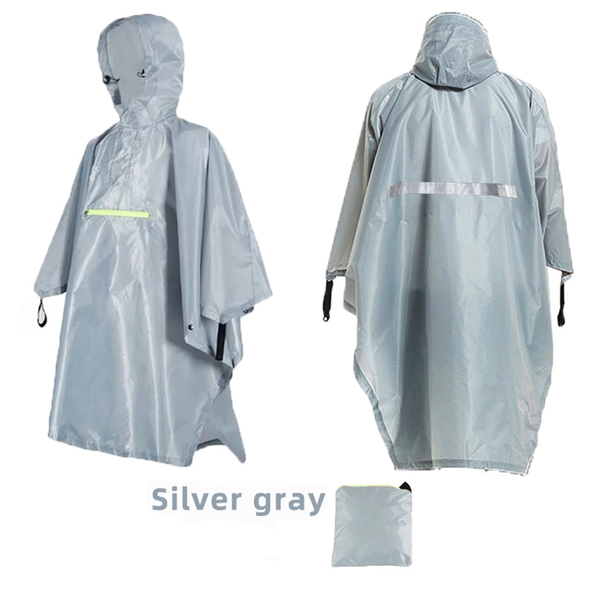 Hooded Rain Poncho Unisex Long Raincoat