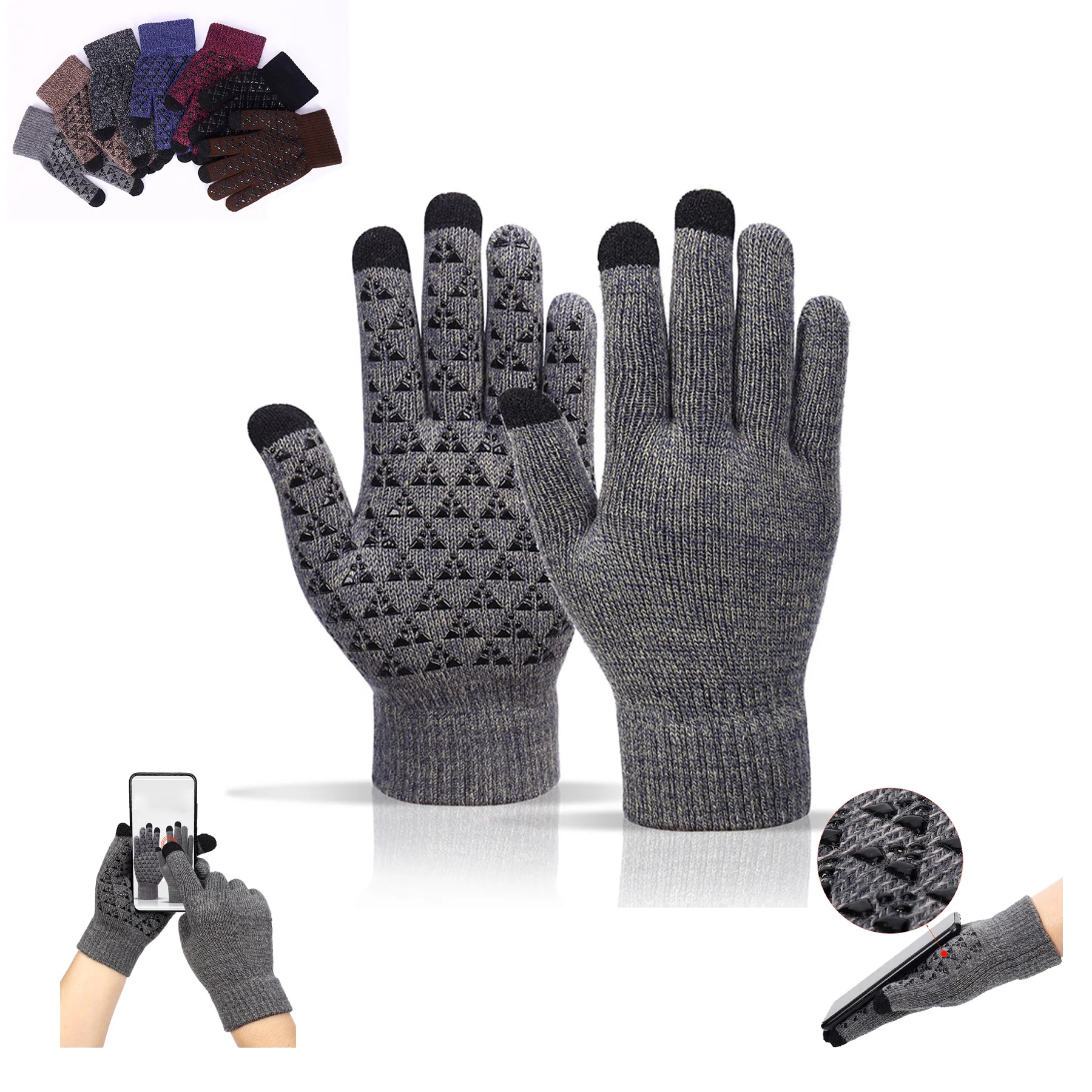Full Color 3 Finger Touch Screen Gloves