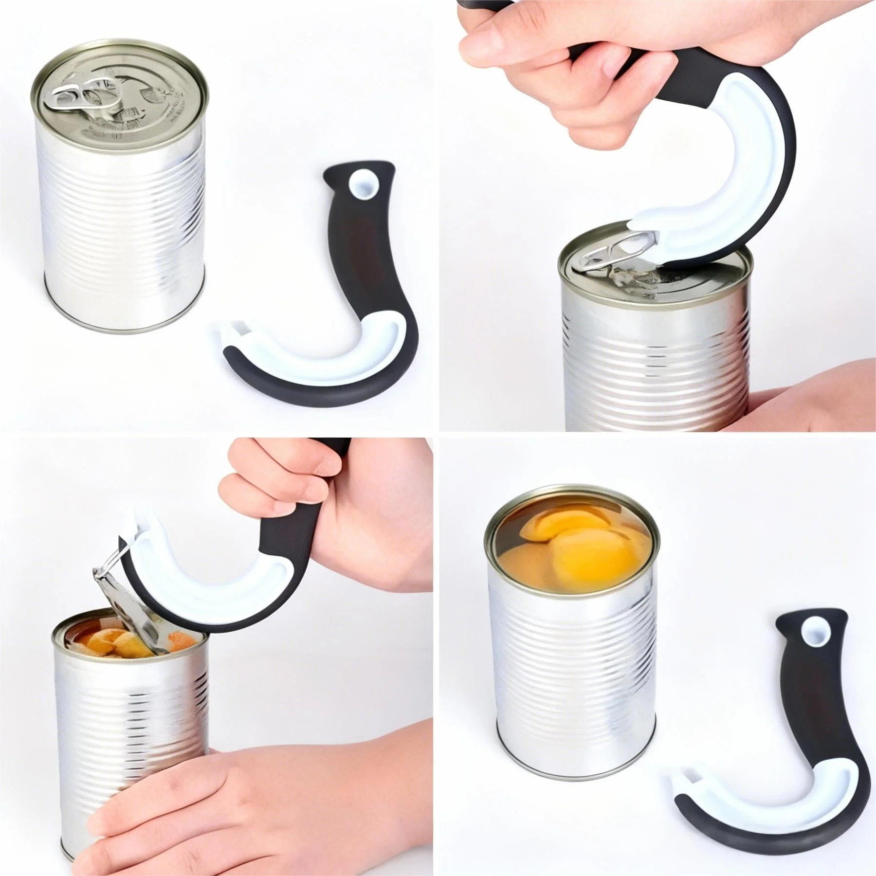 J Shape Can Opener Easy Grip Soda Beer Tab Lifter Tool
